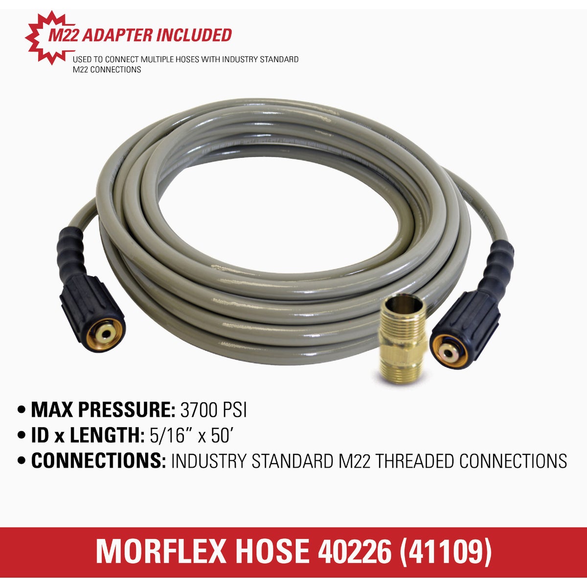 Simpson 5/16 In. x 50 Ft. 3700 PSI Cold Water Replacement/Extension Pressure Washer Hose Image 4