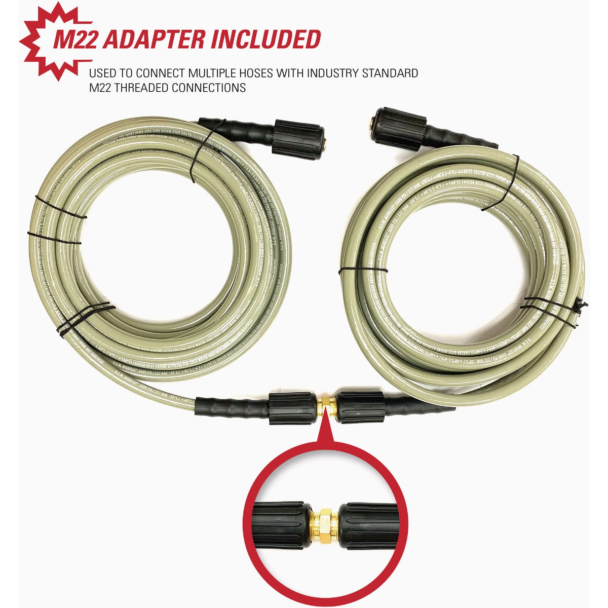 Simpson 5/16 In. x 50 Ft. 3700 PSI Cold Water Replacement/Extension Pressure Washer Hose Image 3