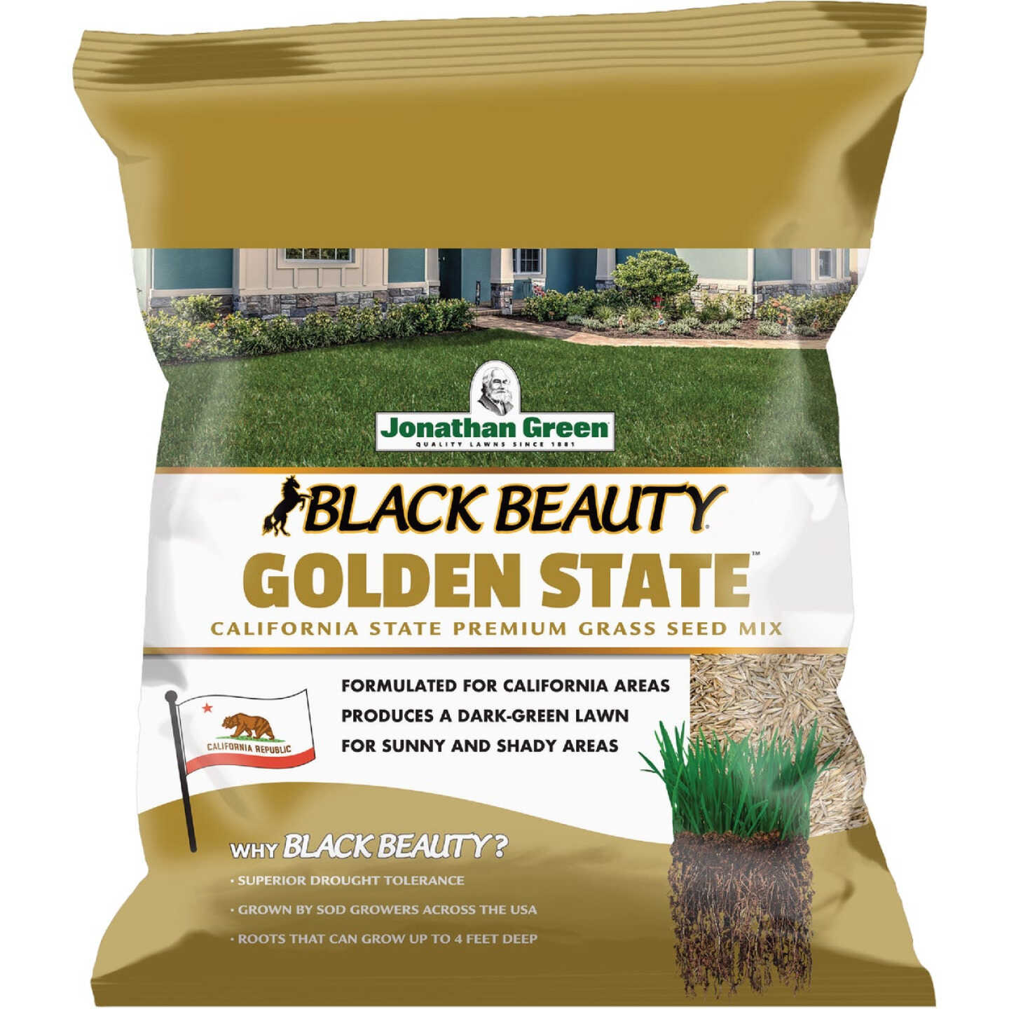 Jonathan Green Black Beauty Golden State California Blend 7 Lb. 1400 Sq. Ft. Coverage Tall Fescue Grass Seed Image 1