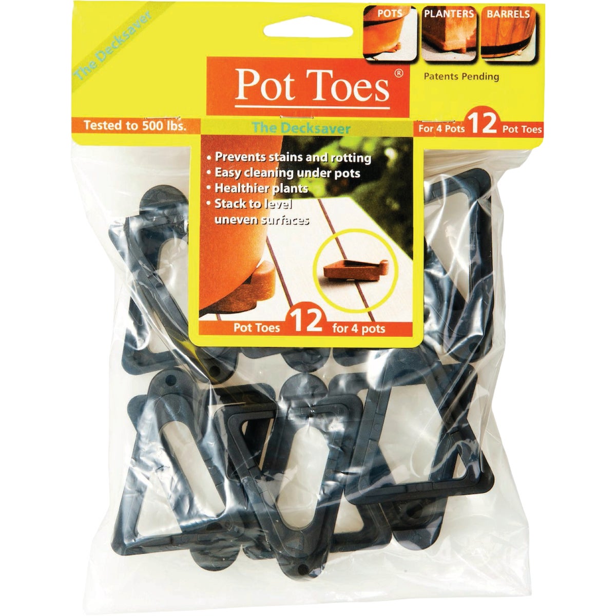 Bosmere Down Under 3 In. Stackable Black Pot Toes (12-Pack) Image 5