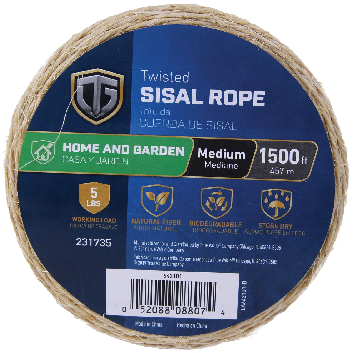 TruGuard 1 Ply x 1500 Ft. Medium Natural Sisal Twine