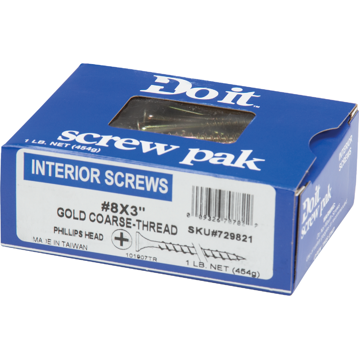 Do it #8 x 3 In. Coarse Thread Yellow Zinc Multipurpose Drywall Screw (1 Lb.-Box) Image 2