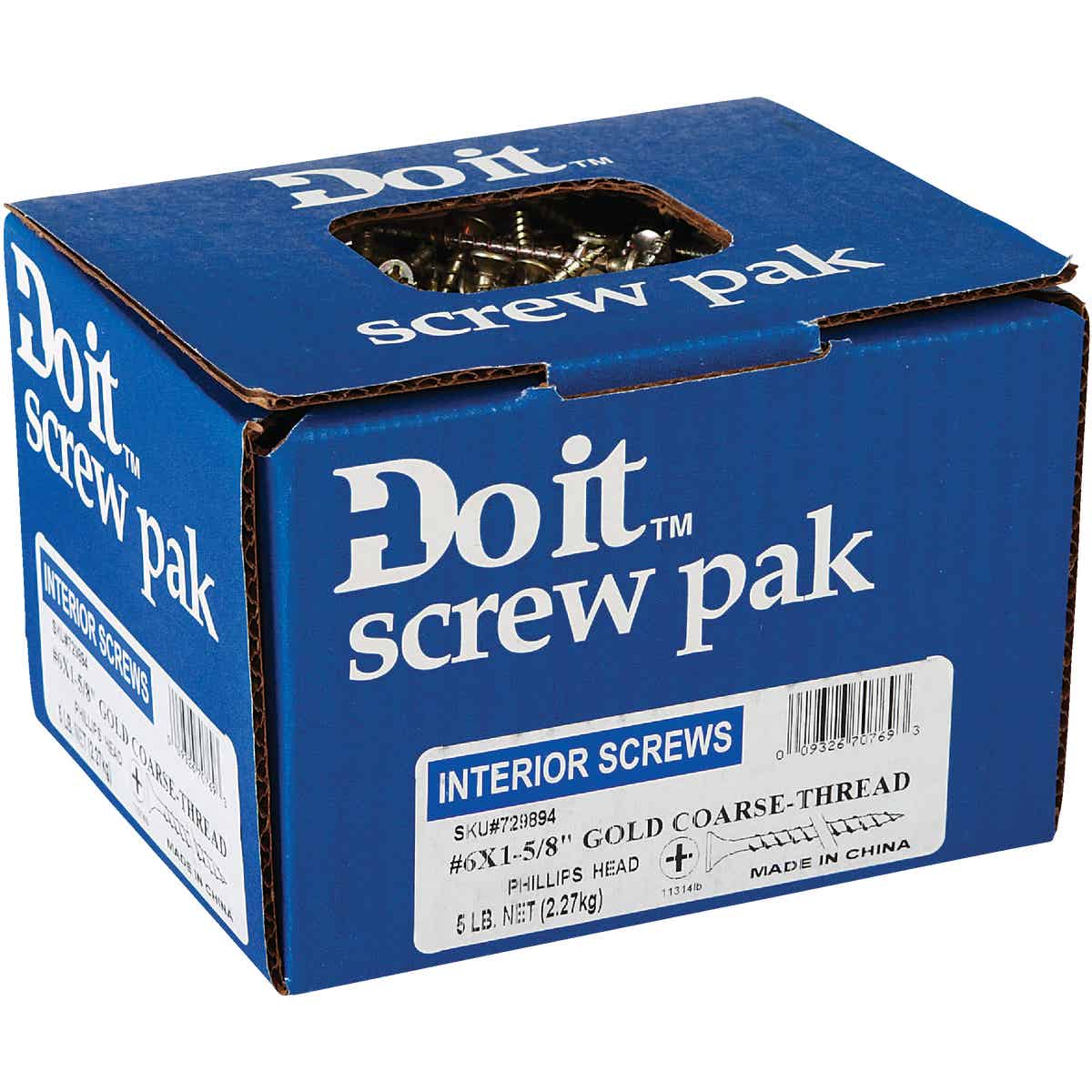 Do it #6 x 1-5/8 In. Coarse Thread Yellow Zinc Multipurpose Drywall Screw (5 Lb.-Box) Image 2