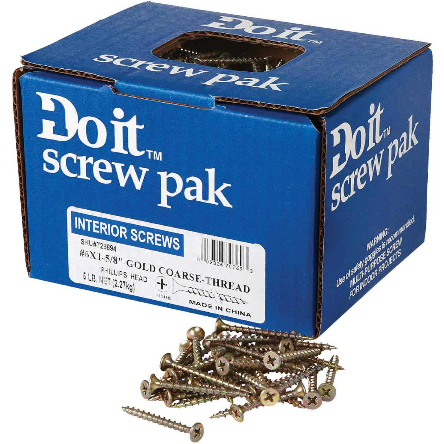 Do it #6 x 1-5/8 In. Coarse Thread Yellow Zinc Multipurpose Drywall Screw (5 Lb.-Box) Image 5
