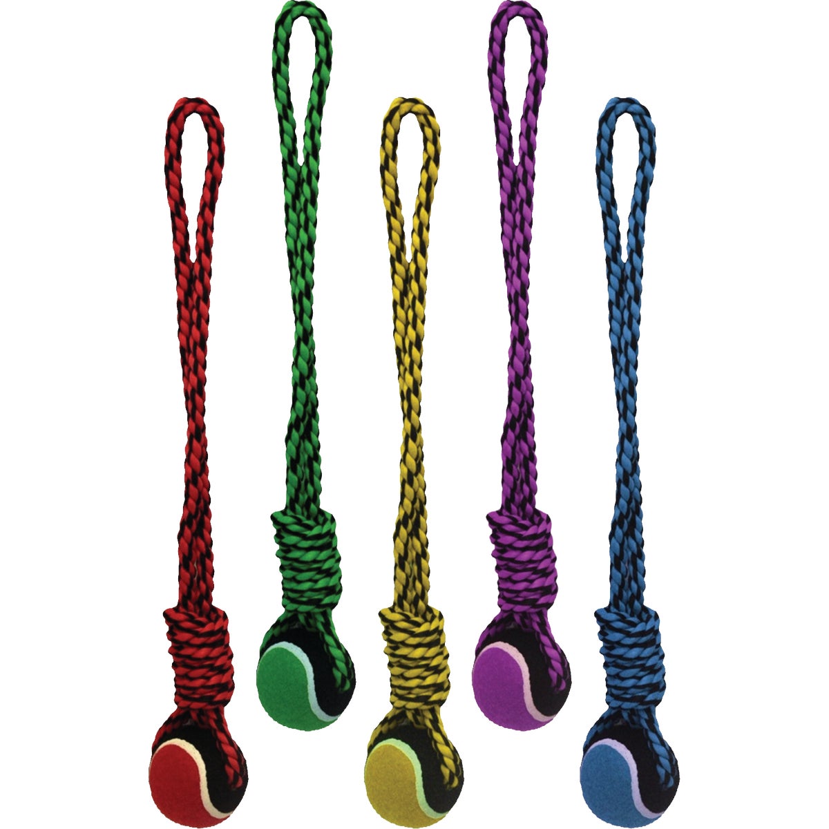 Multipet Nuts for Knots 20 In. Rope with Tennis Ball Dog Toy
