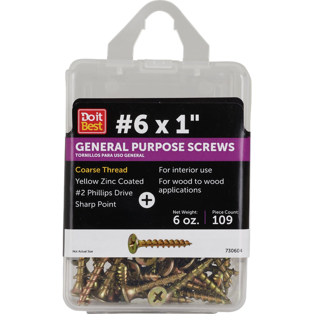 Do it #6 x 1 In. Coarse Thread Yellow Zinc Drywall Screw (6 Oz.-Count)