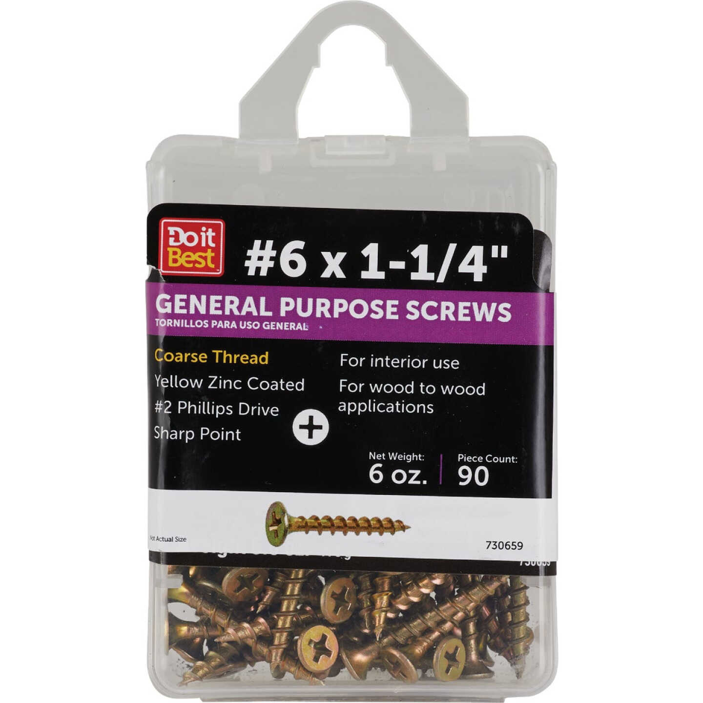 Do it #6 x 1-1/4 In. Coarse Thread Yellow Zinc Drywall Screw (6 Oz.-Count) Image 1