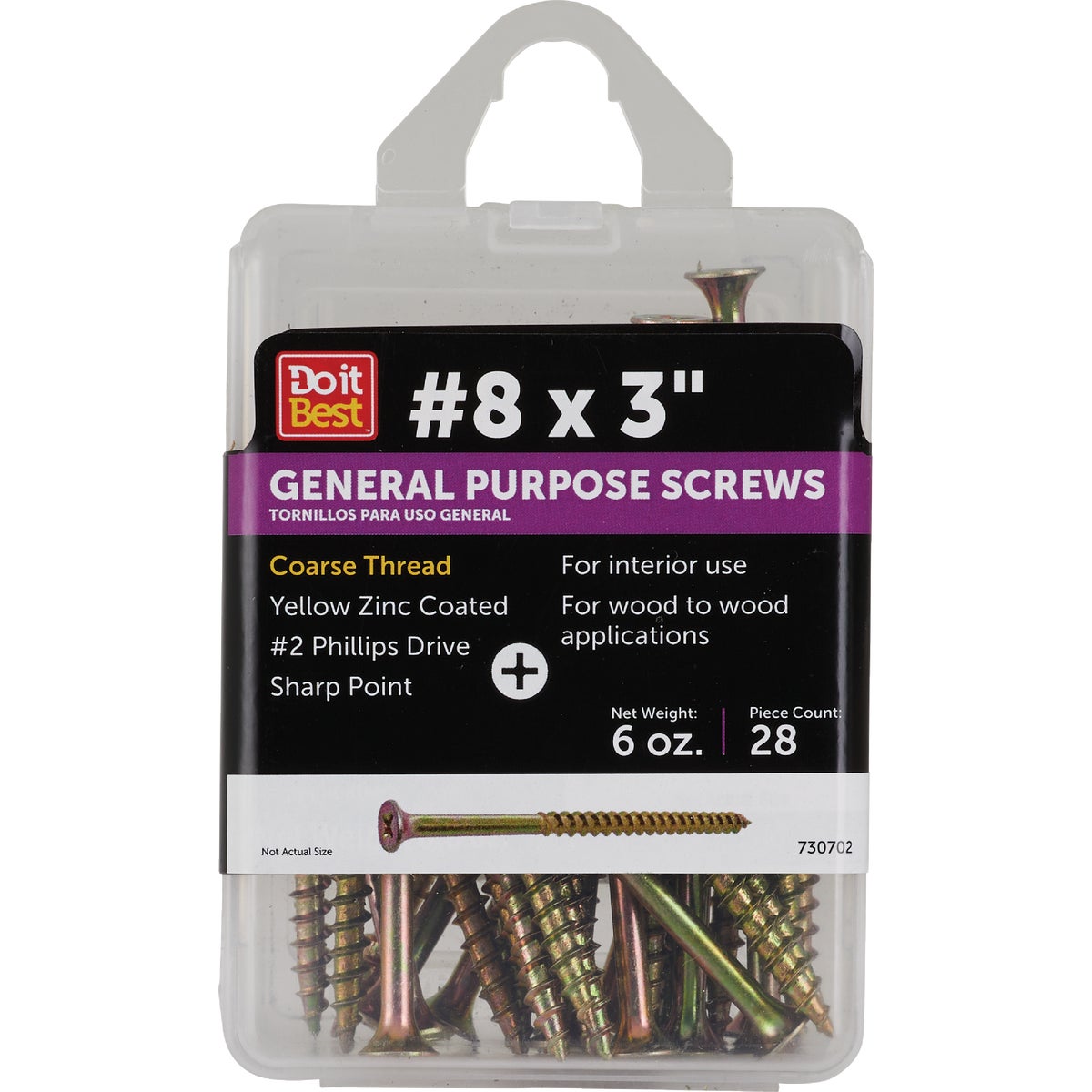 Do it #8 x 3 In. Coarse Thread Yellow Zinc Drywall Screw (6 Oz.-Count)