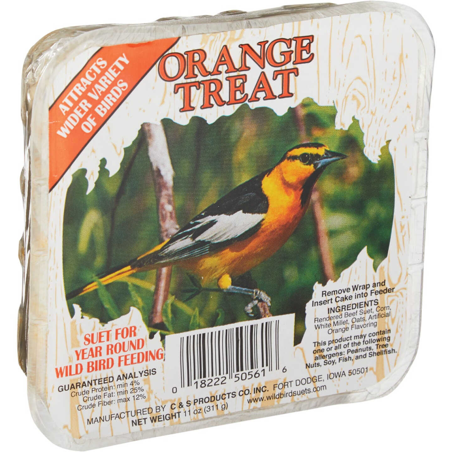 C&S 11 Oz. Orange Treat Wild Bird Suet Image 1