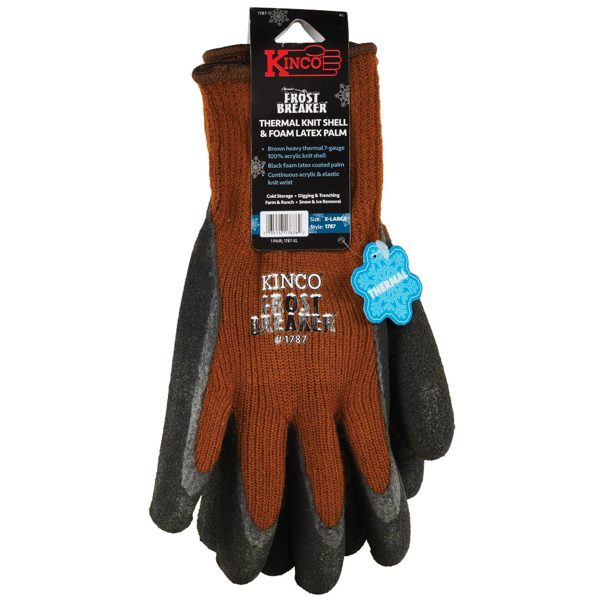 Kinco Frost Breaker Men's XL Acrylic Knit Shell Latex Coated Palm Glove Image 2