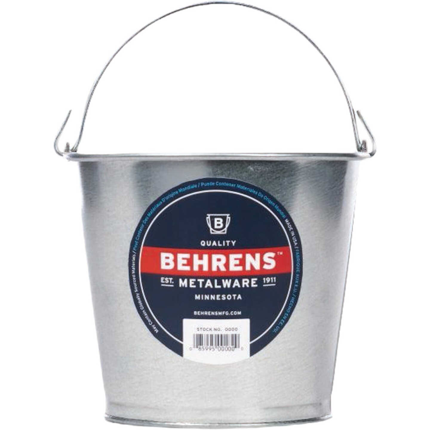 Behrens 2 Qt. Galvanized Steel Pail Image 1