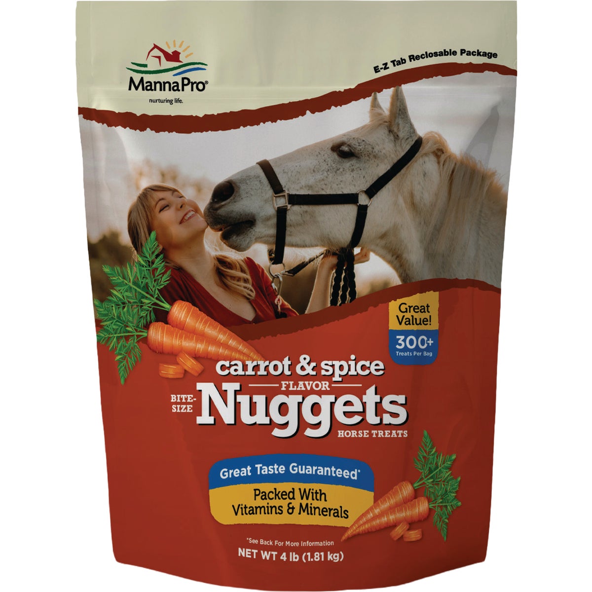 Manna Pro 4 Lb. Carrot & Spice Bite-Size Nuggets Horse Treat