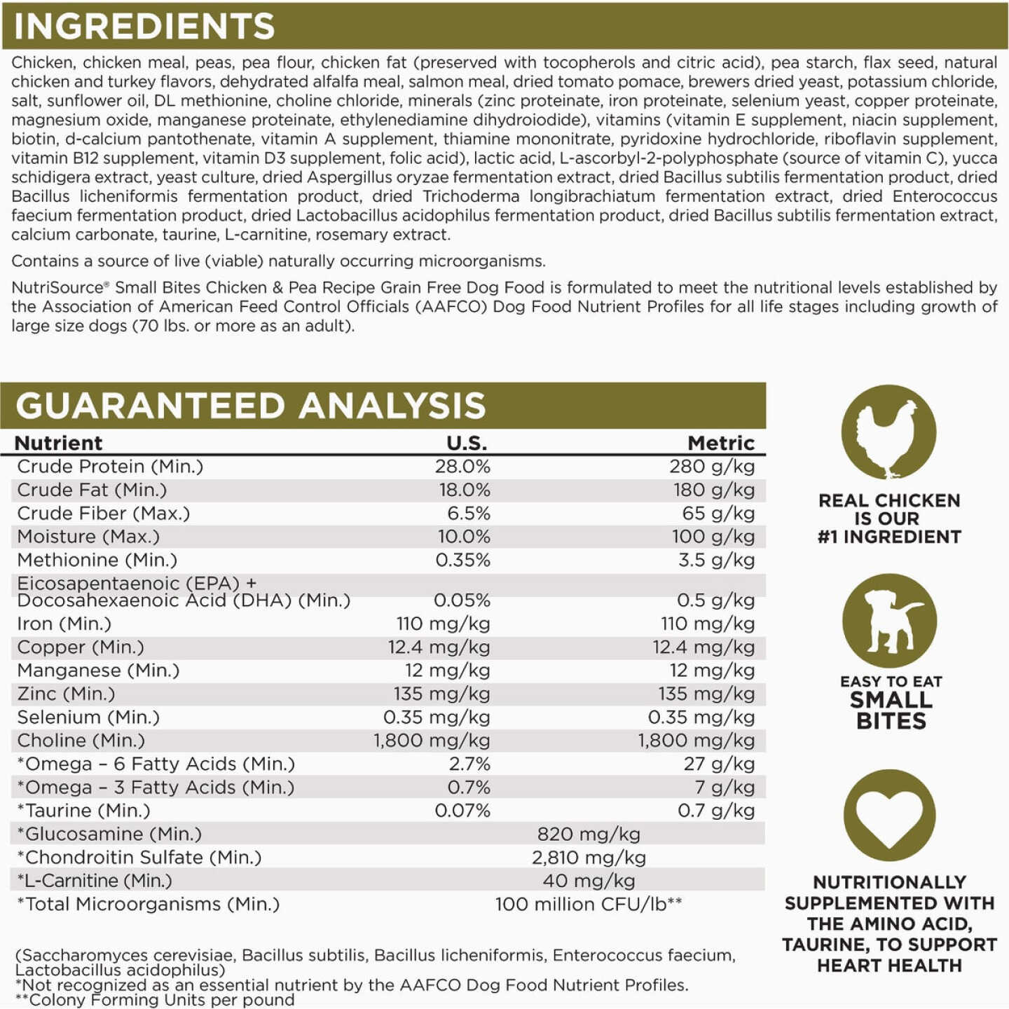 NutriSource 4 Lb. Small Bites Chicken & Pea Recipe Grain Free Dog Food Image 5