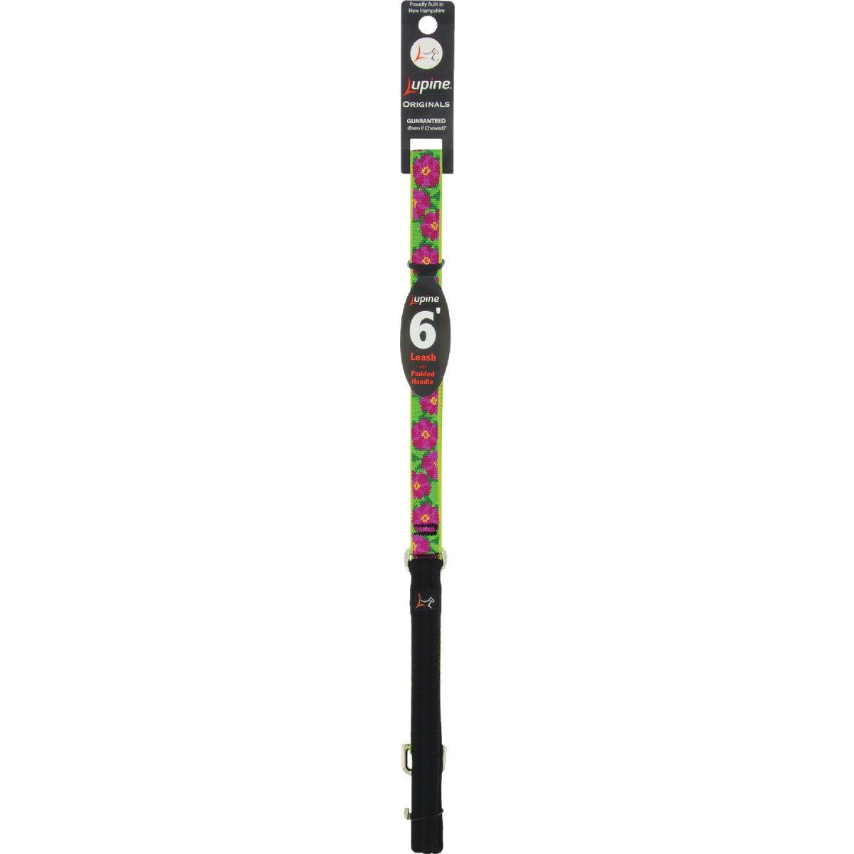 Lupine 3/4 In. x 6 Ft. Woven Pattern Petunias Dog Leash