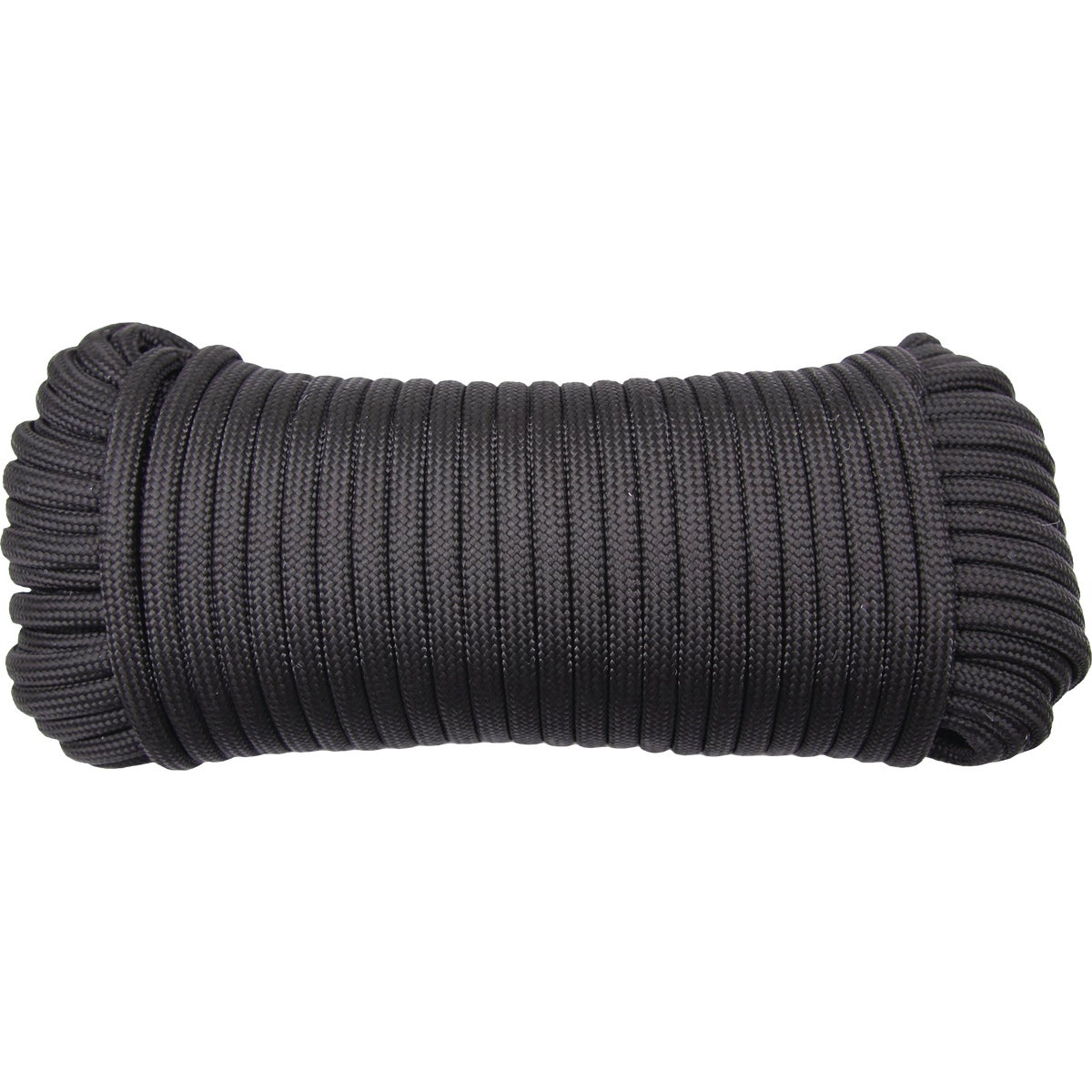 Richelieu 1/4 In. x 100 Ft. Black 32 Strand Diamond Braid Polypropylene Rope