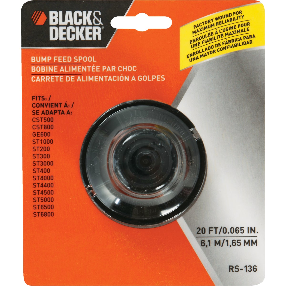 Black & Decker 0.065 In. x 20 Ft. Bump Feed Trimmer Line Spool Image 2