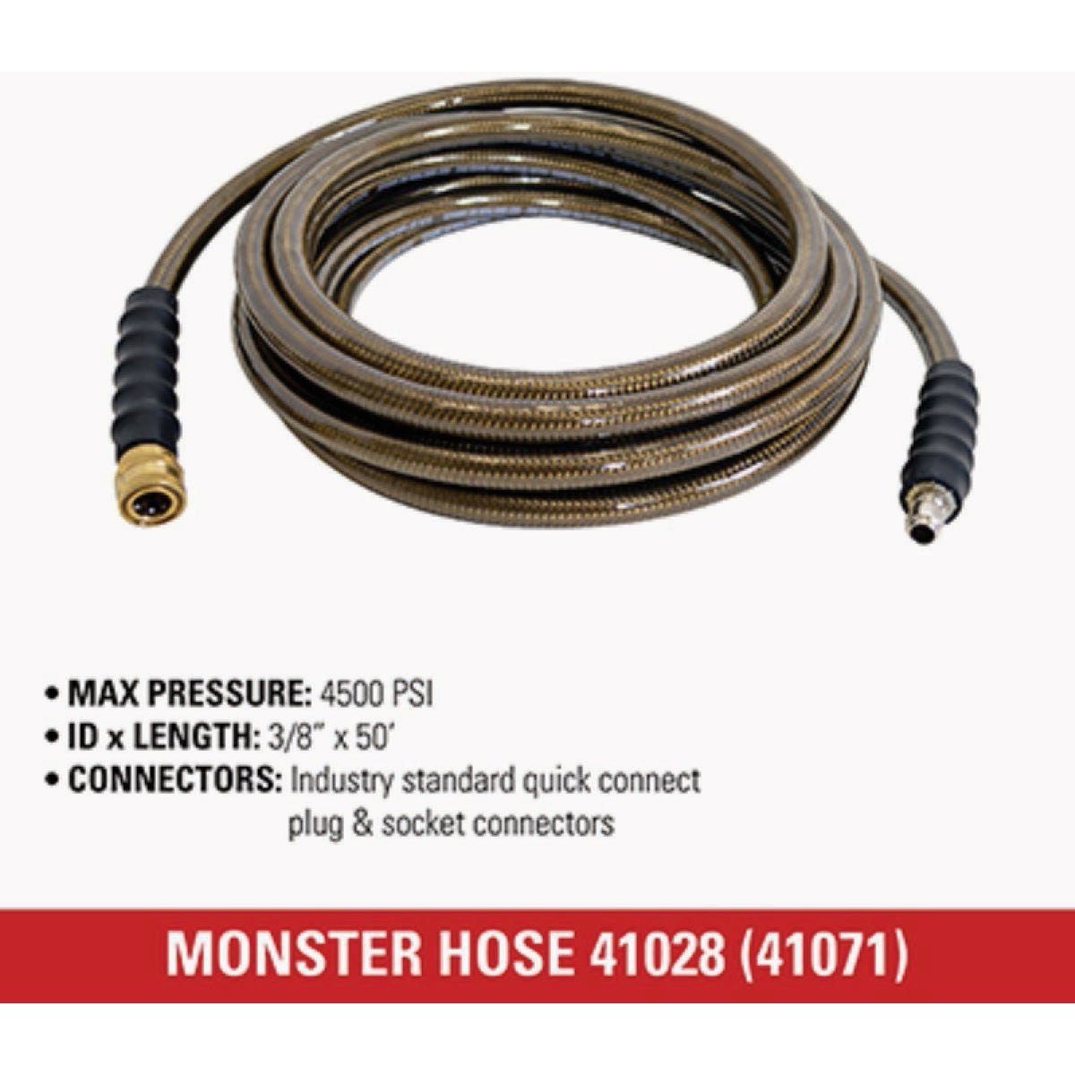 Simpson 3/8 In. x 50 Ft. 4500 PSI Cold Water Replacement/Extension Pressure Washer Hose Image 3