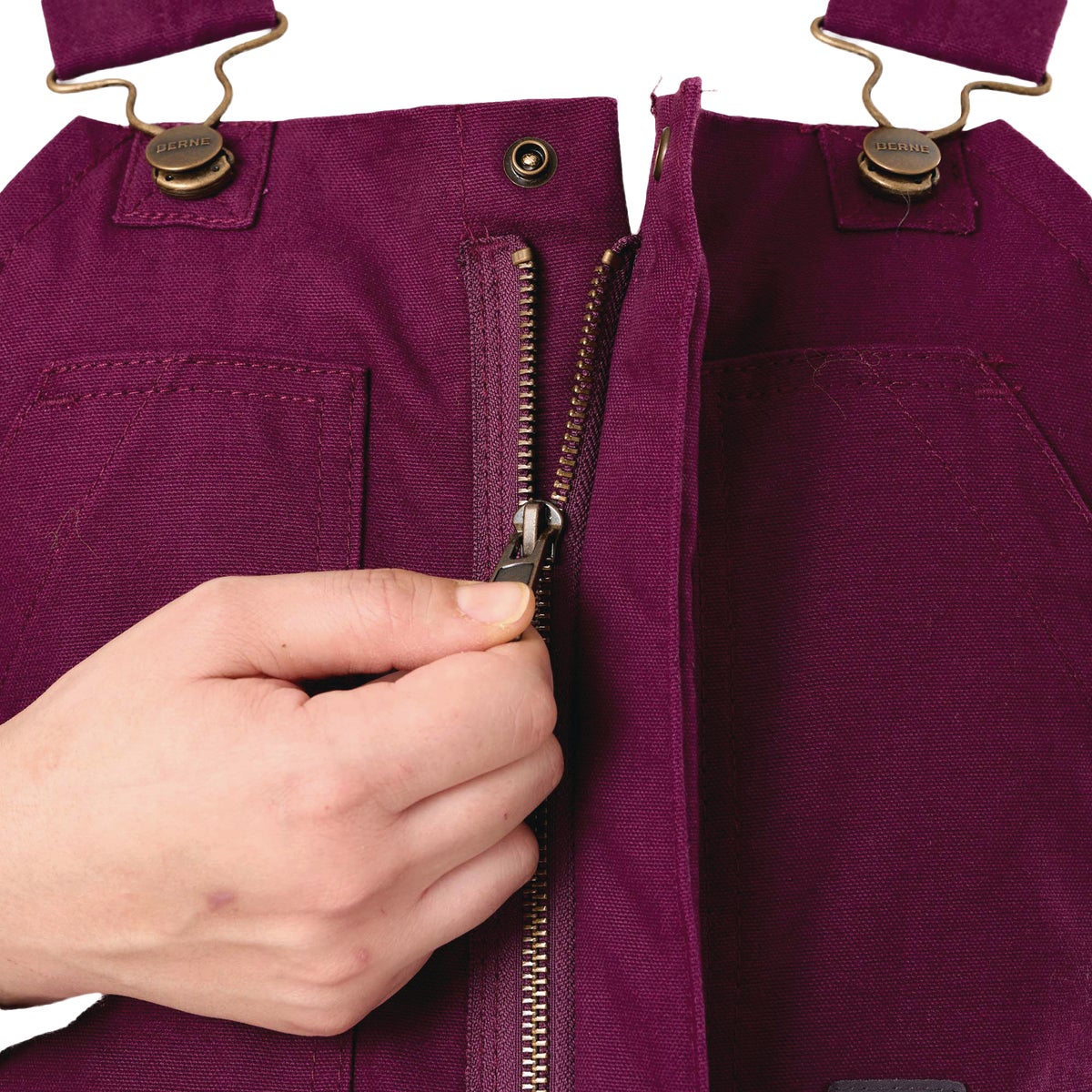 Berne Women's Medium Plum Softstone Duck Insulated Bib Overall Image 5