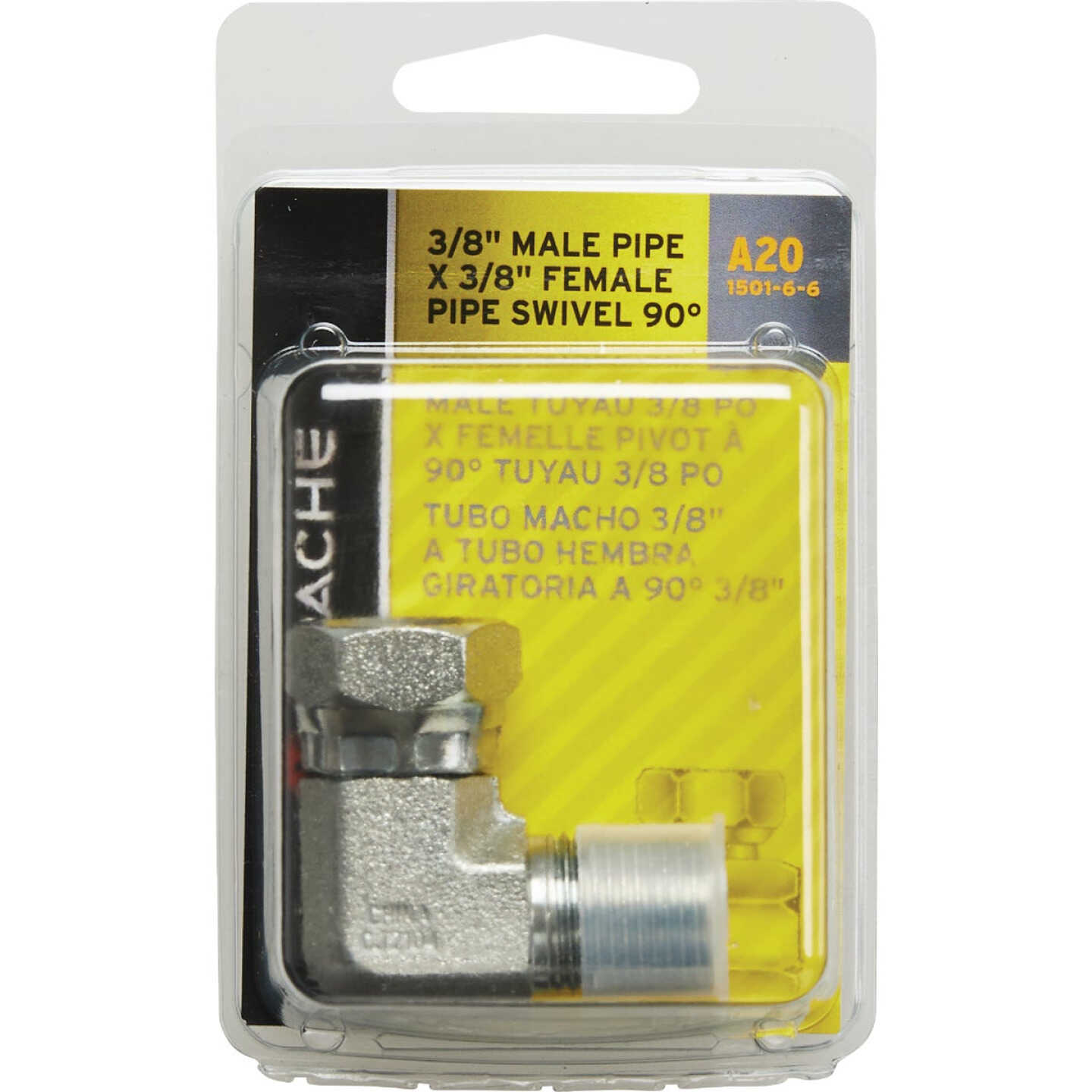 Apache 3/8 In. Male Pipe x 3/8 In. Female Pipe Swivel 90 Deg. Hydraulic Hose Adapter Image 2