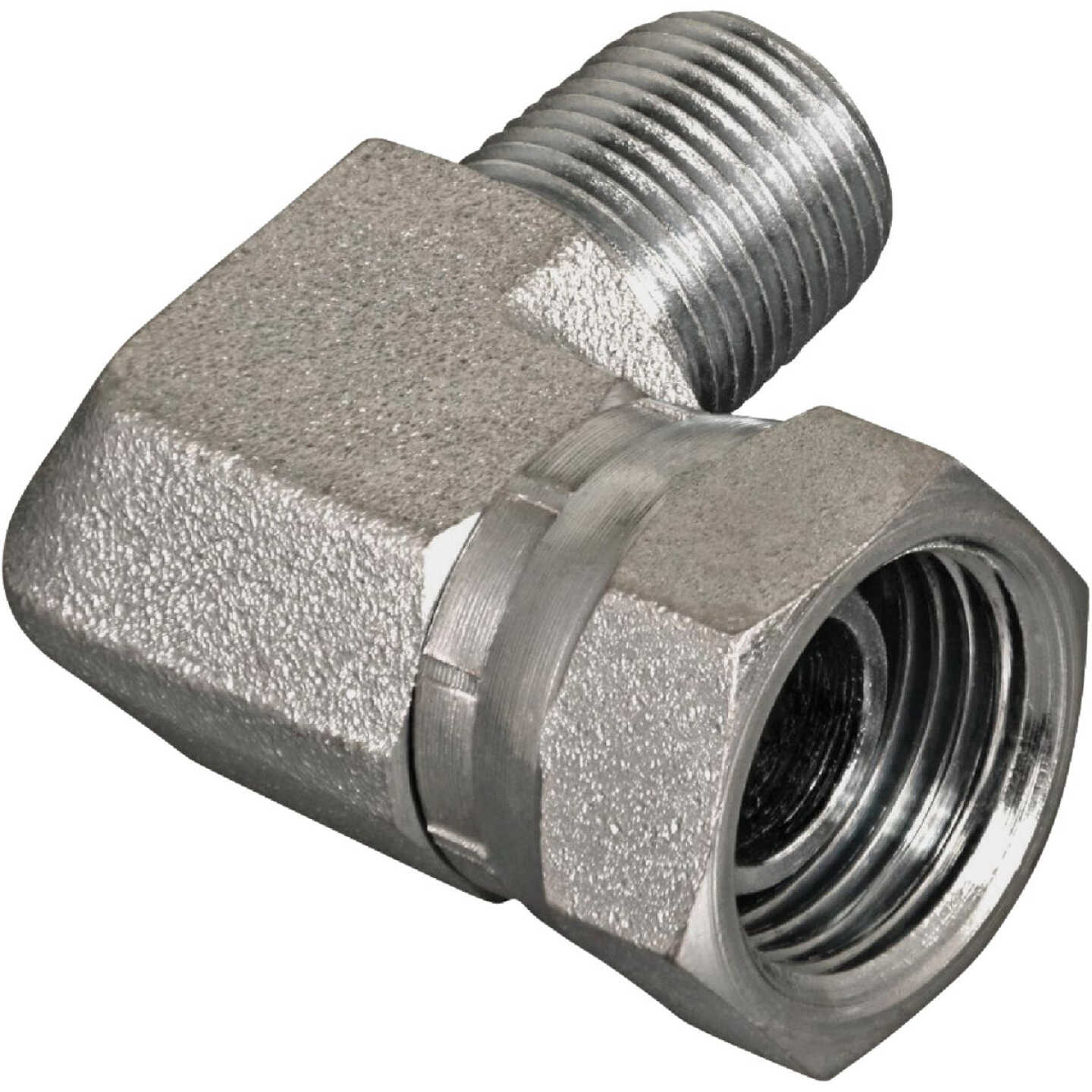 Apache 3/8 In. Male Pipe x 3/8 In. Female Pipe Swivel 90 Deg. Hydraulic Hose Adapter Image 1
