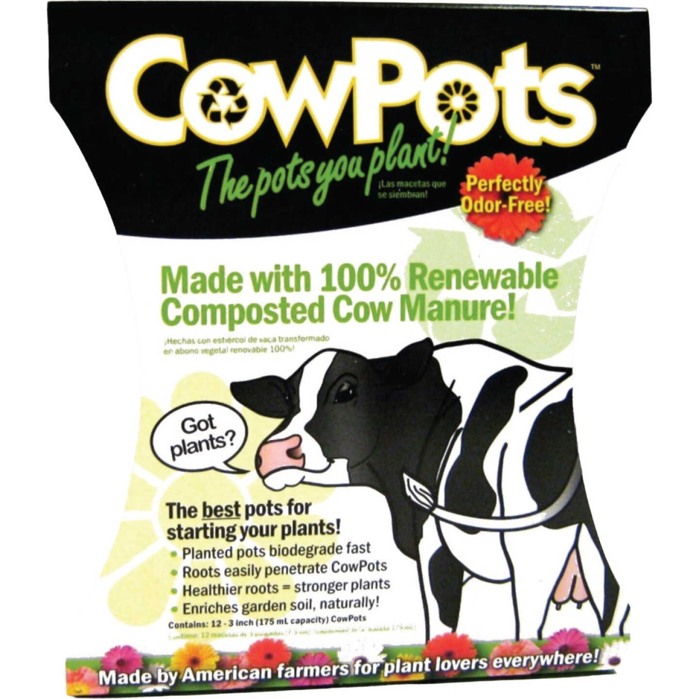 Summit CowPots #3 Square Cow Manure Grow Pot (12-Pack) Image 7