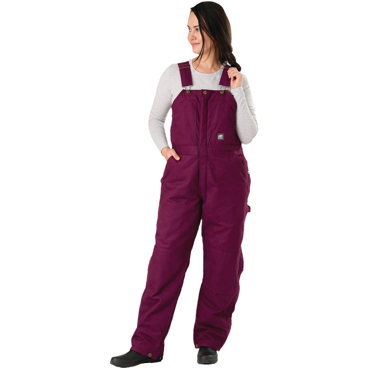Berne Women's Large Plum Softstone Duck Insulated Bib Overall
