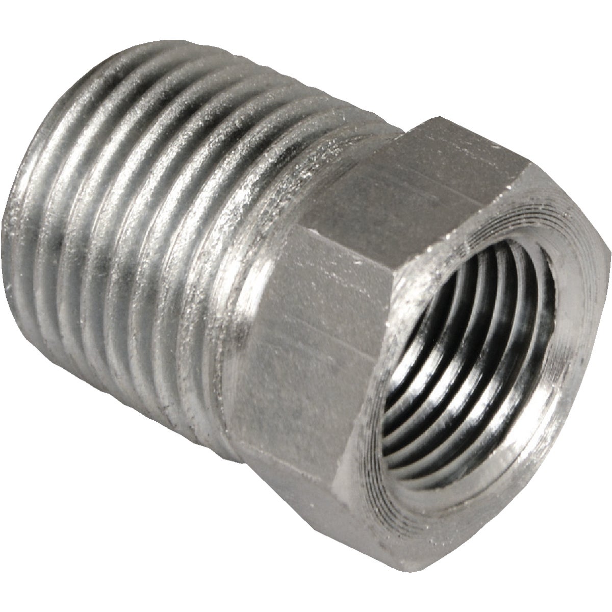Apache 1/2 In. Male Pipe x 3/8 In. Female Pipe Reducer Bushing Hydraulic Hose Adapter Image 1