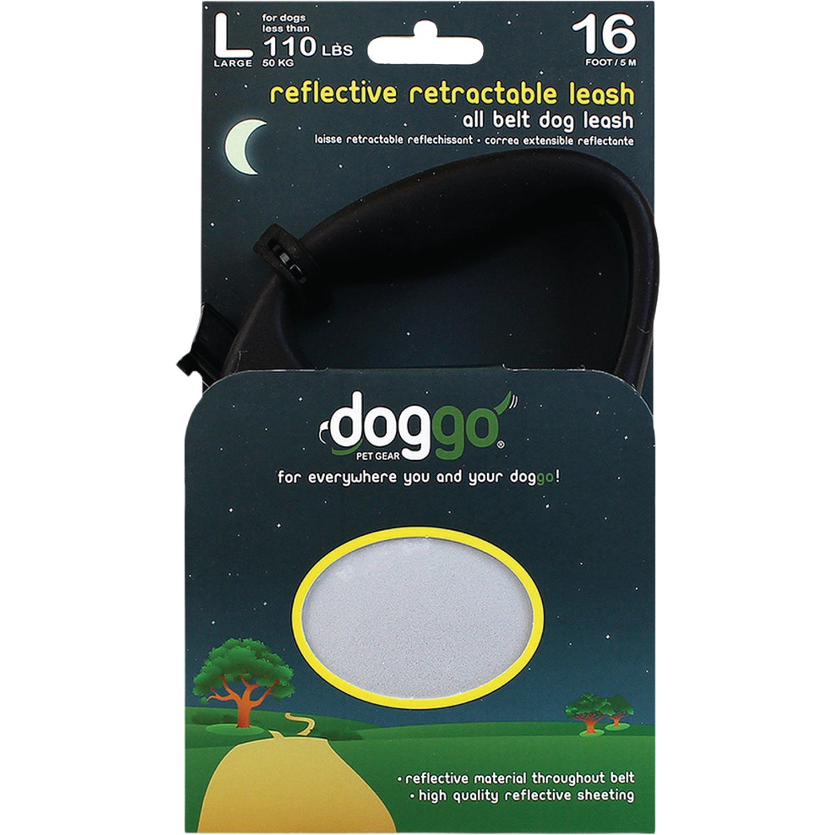 doggo 13 Ft. Reflective Small Dog Retractable Leash, Neon Yellow Image 3
