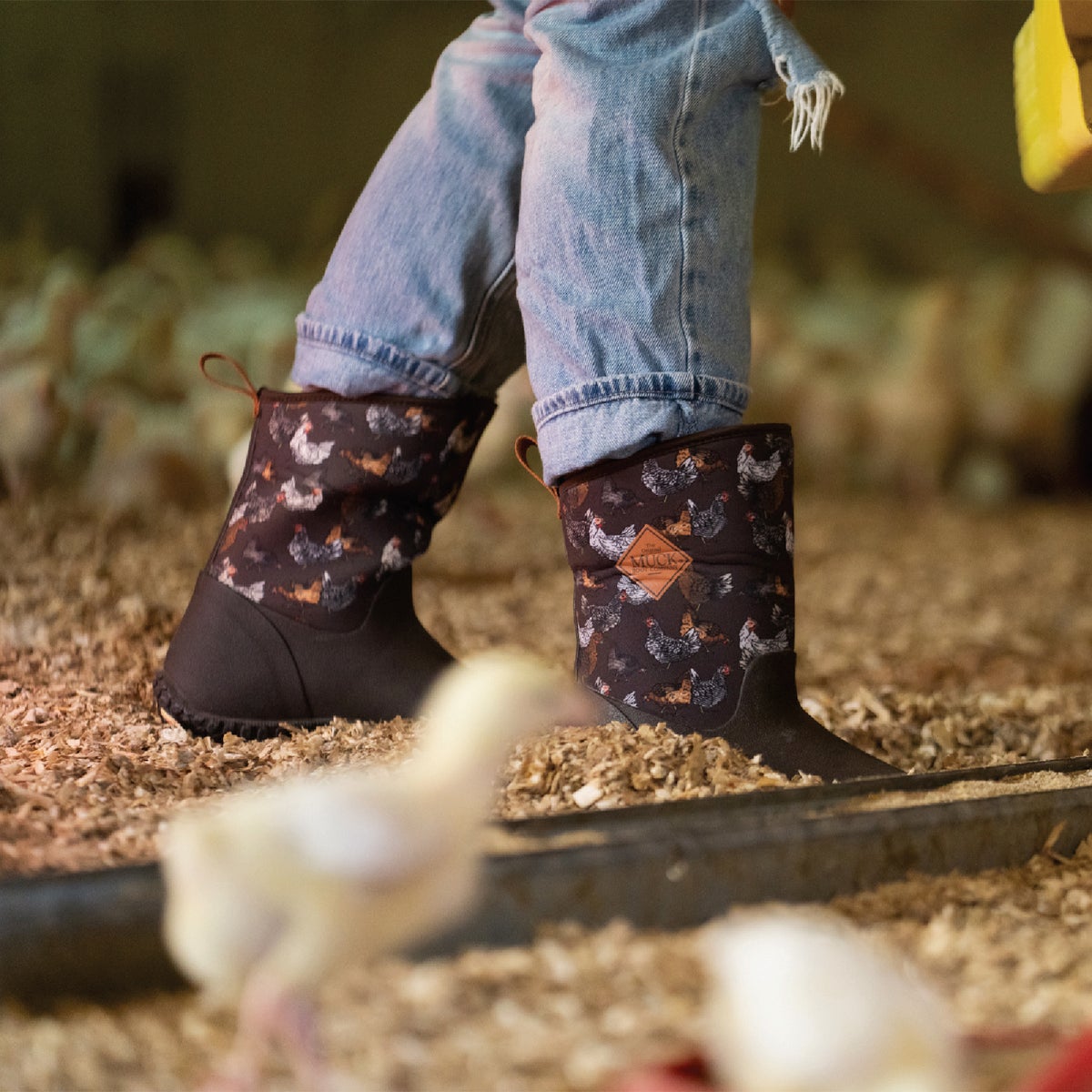 The Muck Boot Company Muckster II Women's Brown Chicken Print Mid Boot, Size 7 Image 2