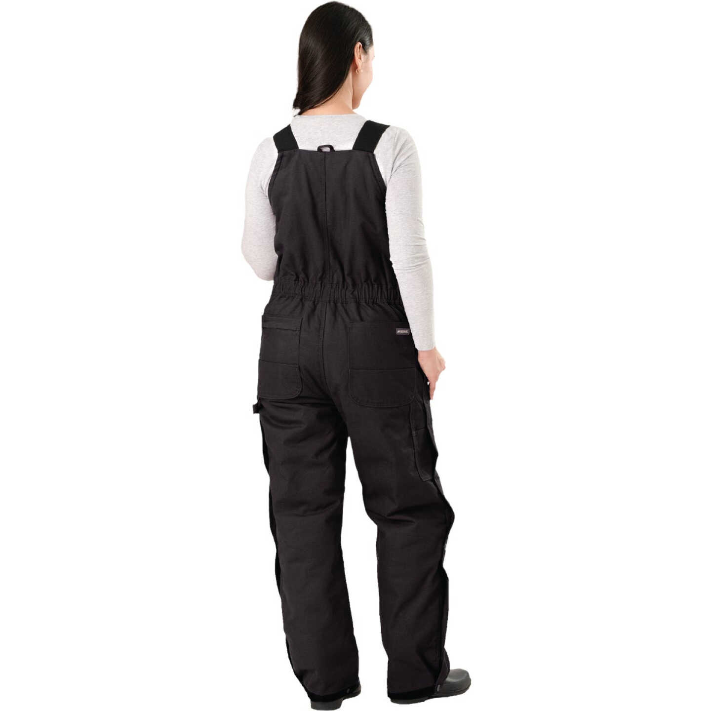 Berne Women's Short Black Softstone Duck Insulated Bib Overalls, L Image 2
