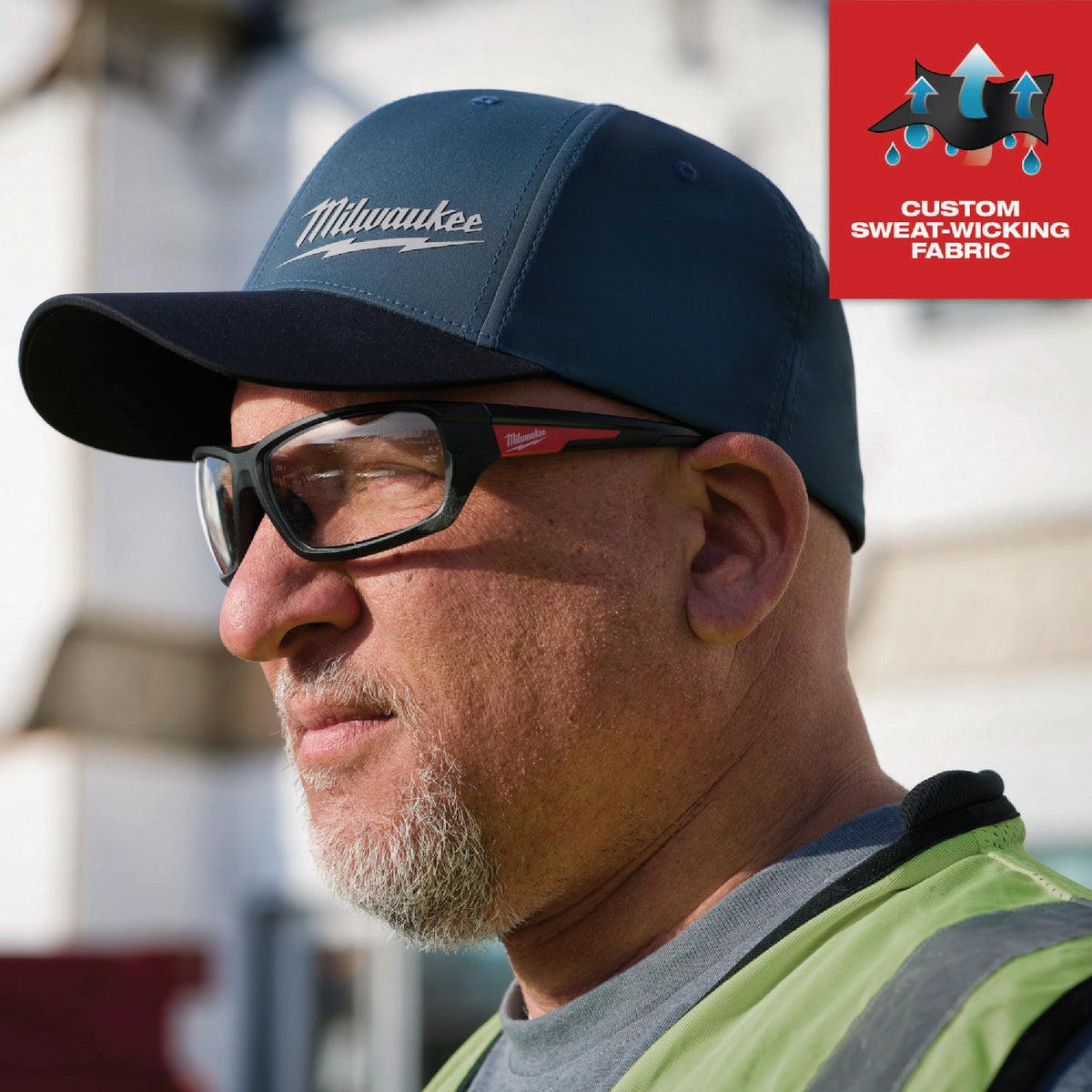 Milwaukee Workskin Blue Performance Fitted Hat, Large/XL Image 4