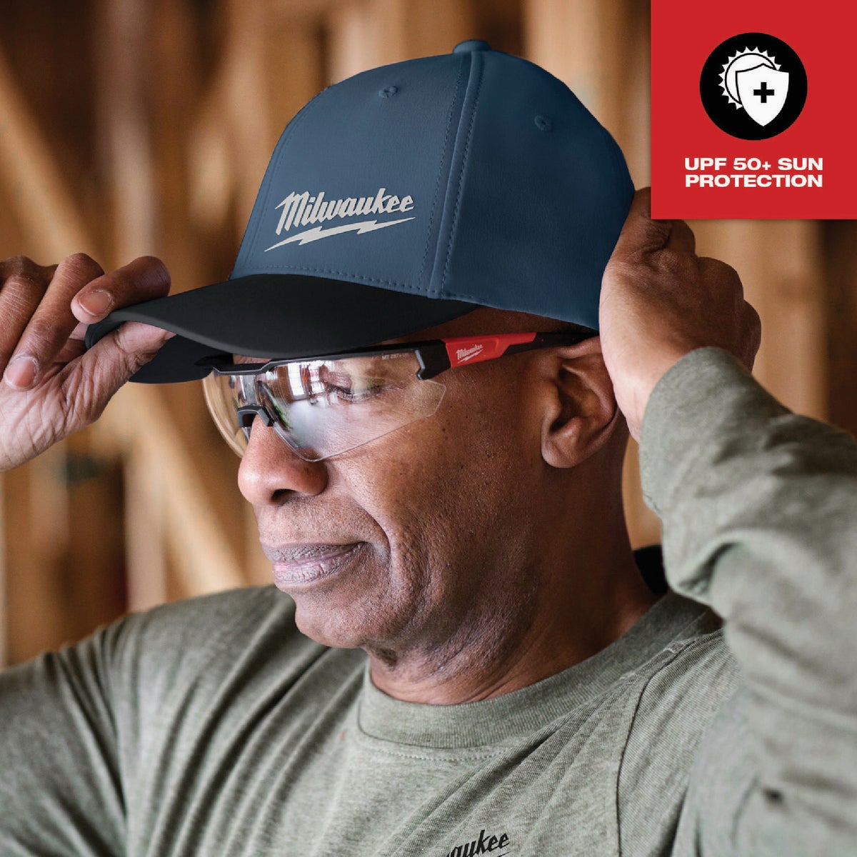 Milwaukee Workskin Blue Performance Fitted Hat, Large/XL Image 5