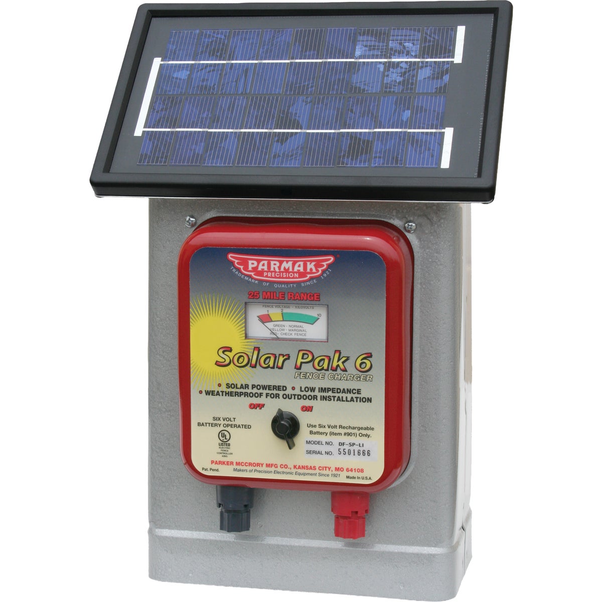 Parmak Solar - Battery  Operated 6V Fence Charger - 25 miles