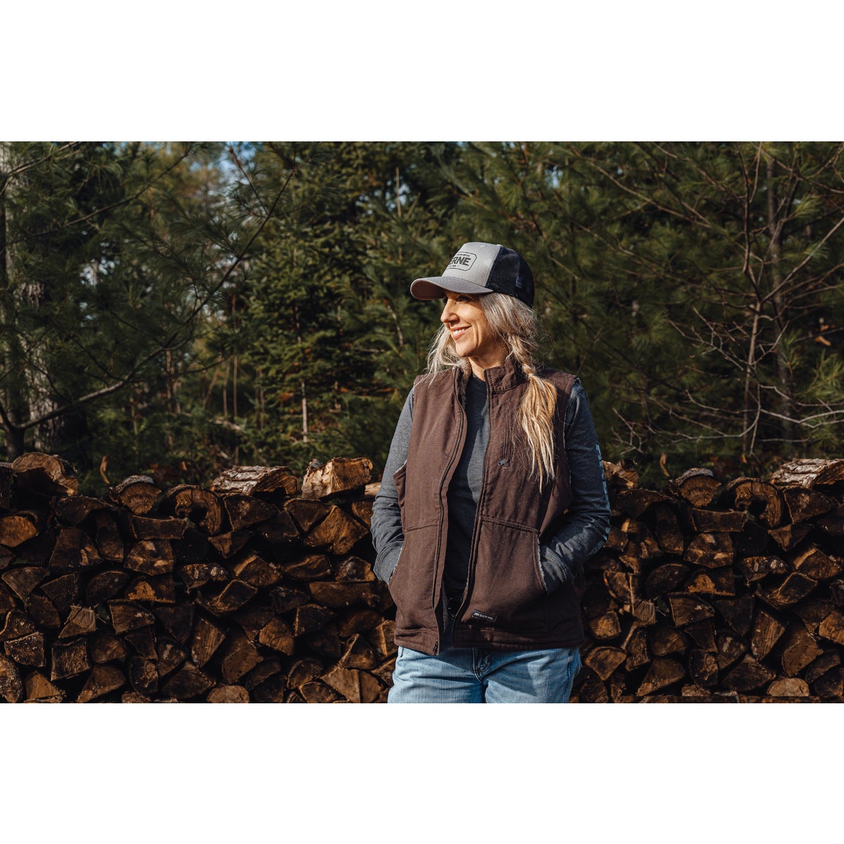 Berne Softstone Women's Medium Tuscan Sherpa-Lined Vest Image 2