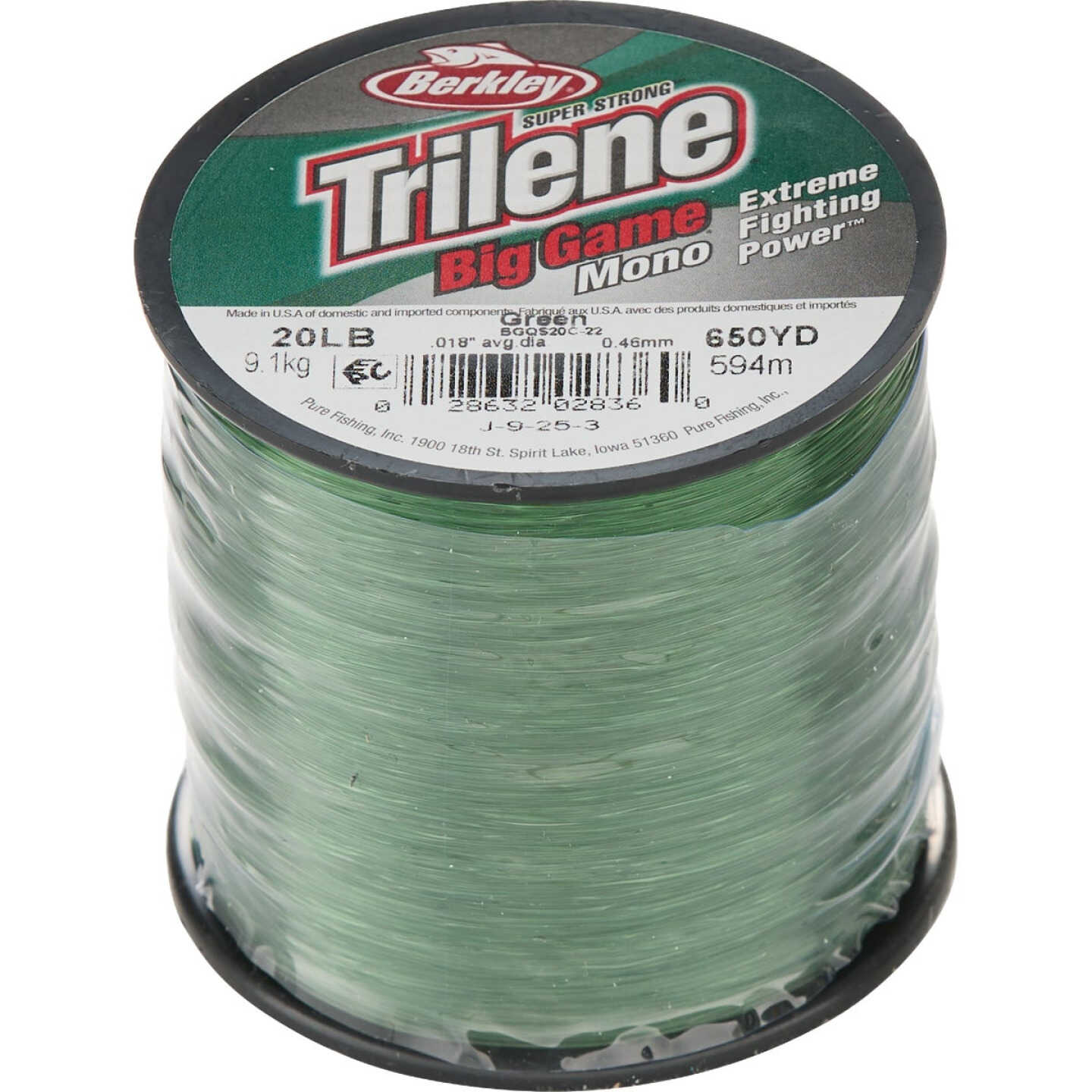 Berkley Trilene Big Game 20 Lb. 650 Yd. Green Monofilament Fishing Line Image 1