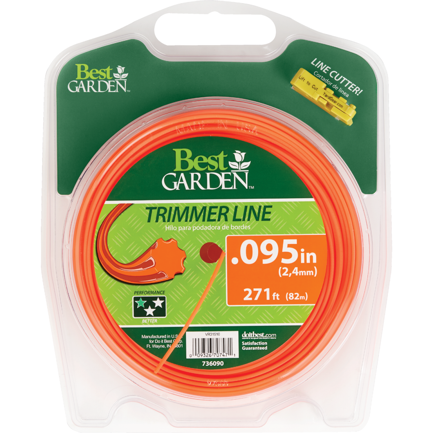 Best Garden 0.095 In. x 271 Ft. Universal Geared Trimmer Line Image 1