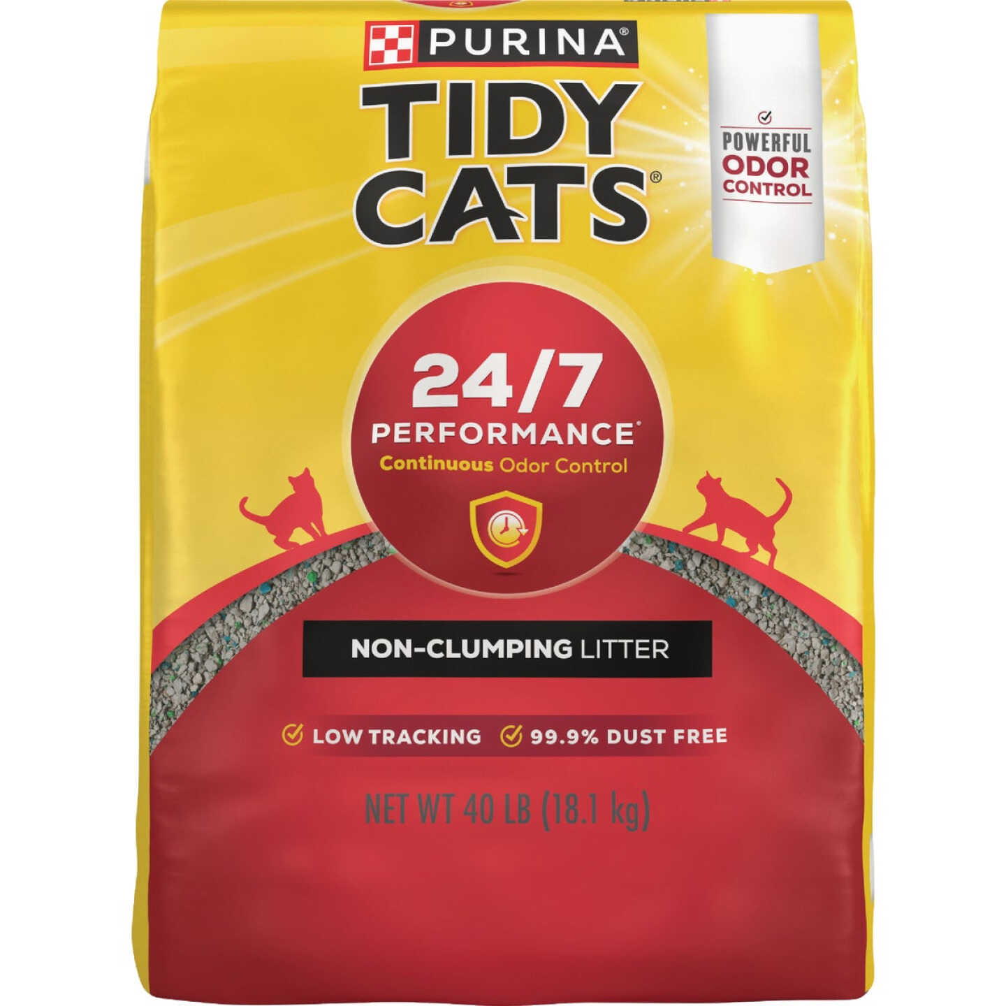 Purina Tidy Cats 40 Lb. Non Clumping 24/7 Performance Continuous Odor Control Cat Litter Image 1