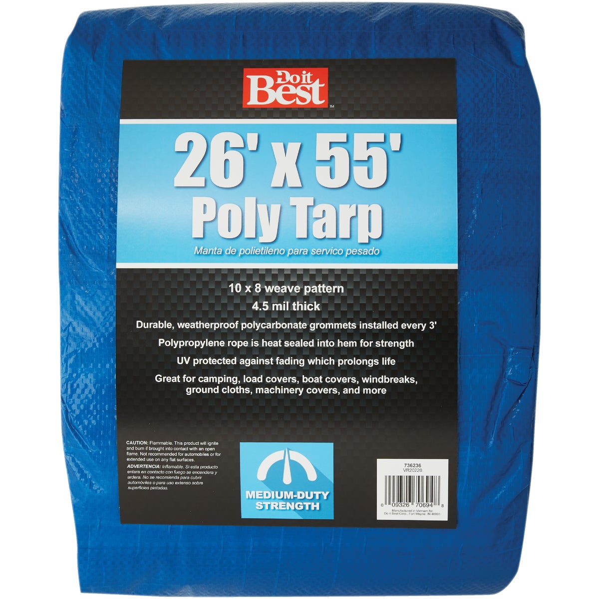 Do it Best Blue Woven 26 Ft. x 55 Ft. Medium Duty Poly Tarp Image 1