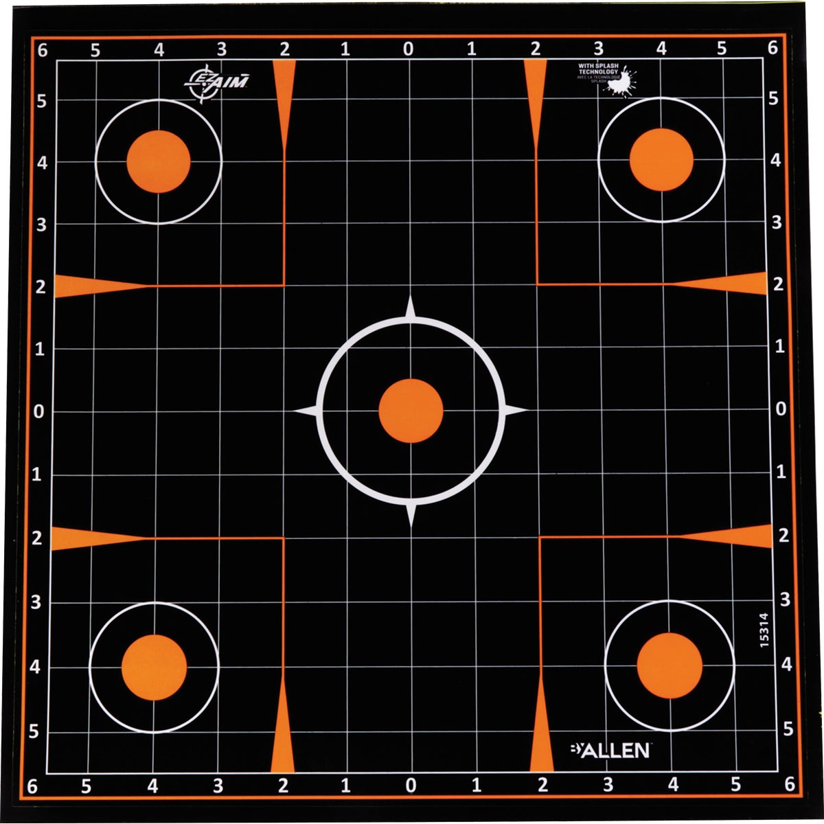 Allen EZ Aim 12 In. Square Adhesive Sight-In Splash Reactive Target (5-Pack) Image 1