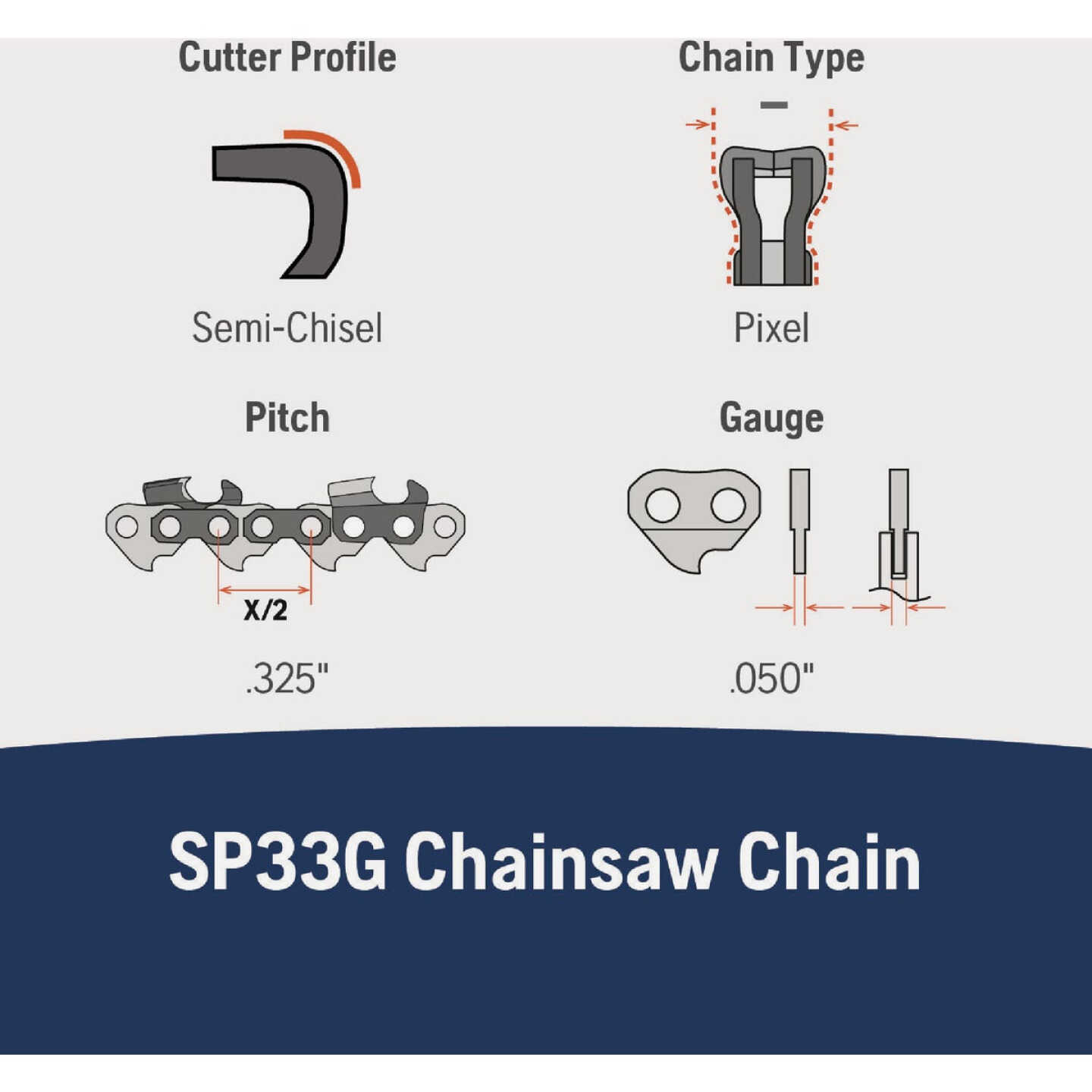 Husqvarna X-Cut 20 In. 80-Link Chainsaw Chain Image 3