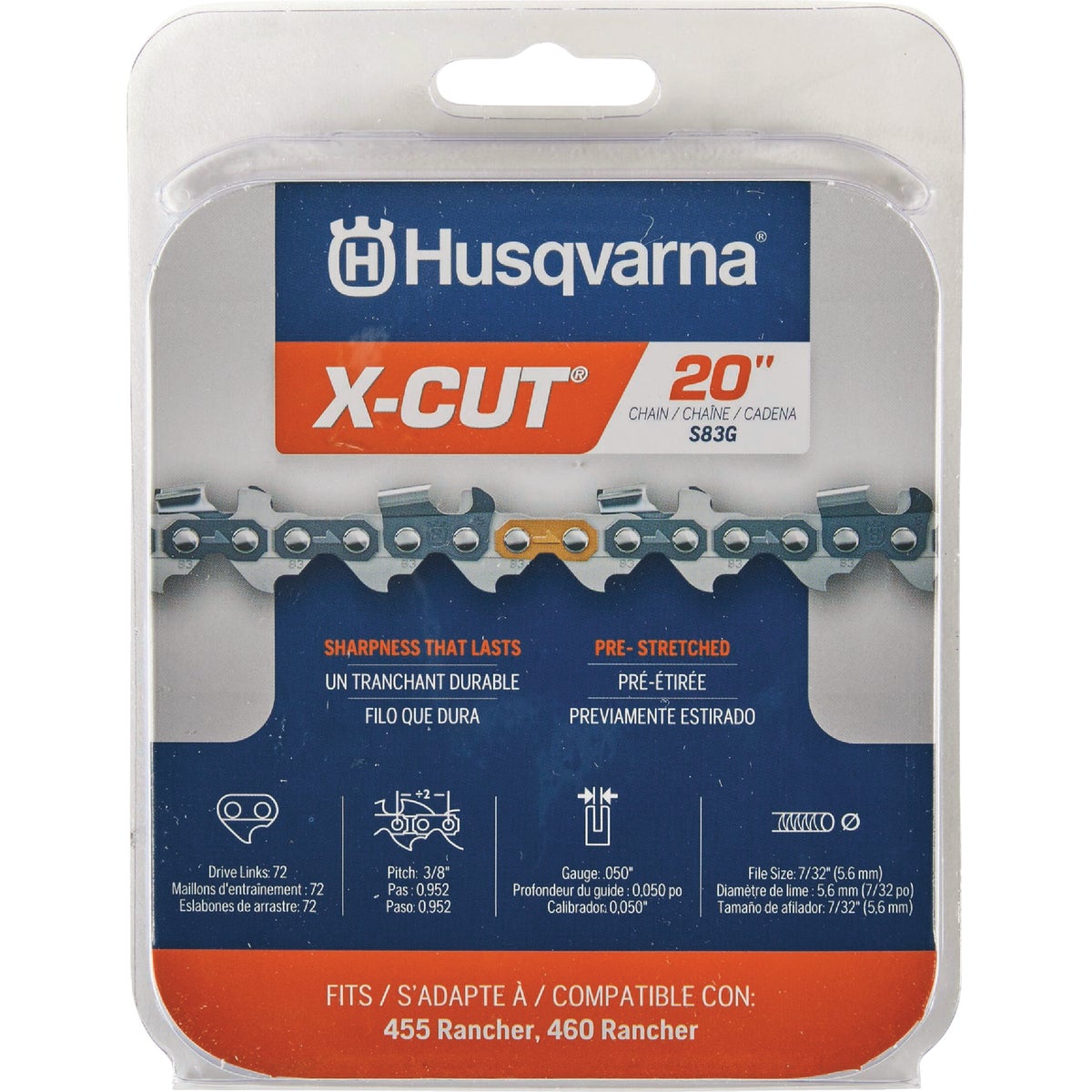 Husqvarna X-Cut 20 In. 80-Link Chainsaw Chain Image 1