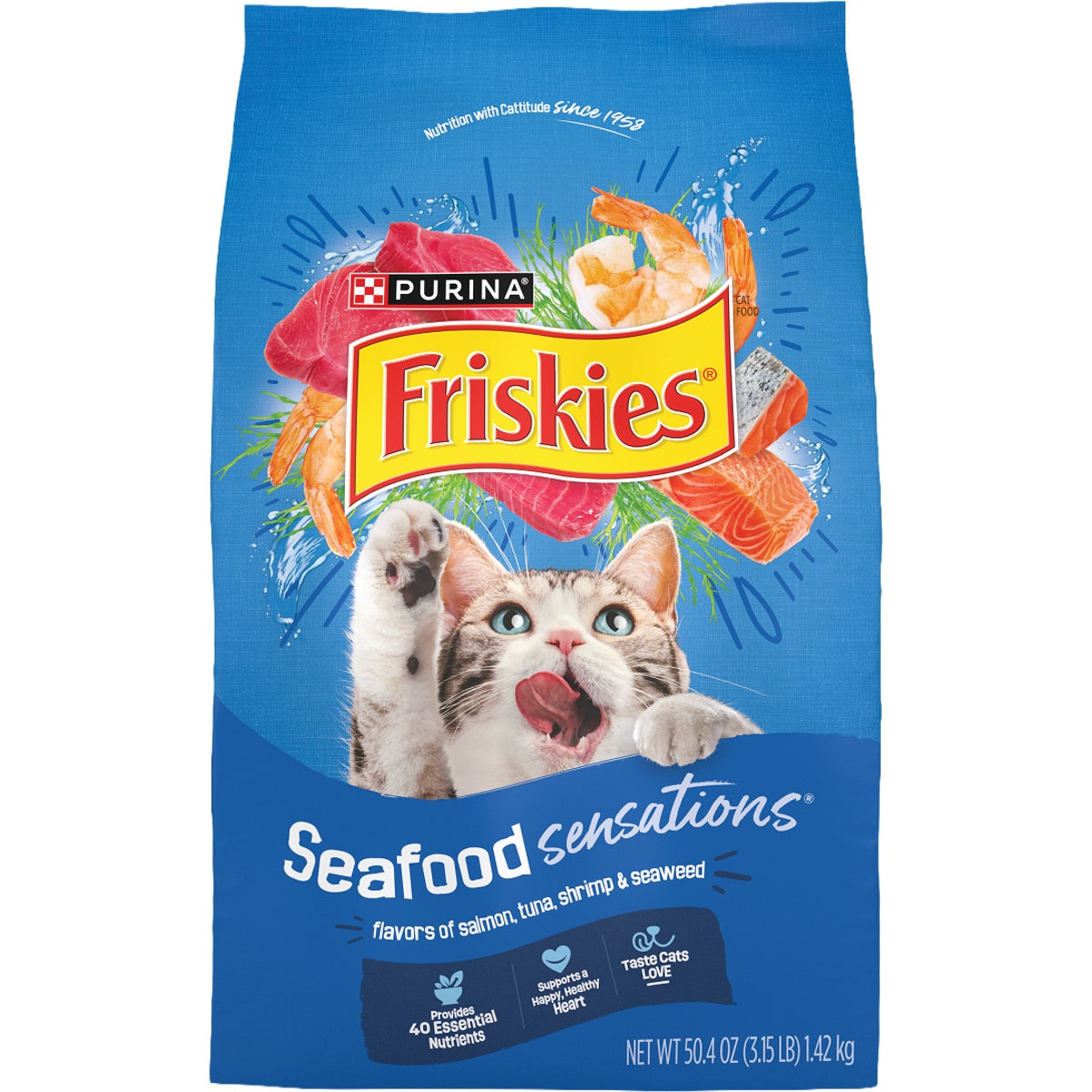 Purina Friskies 3.15 Lb. Seafood Sensations Dry Cat Food