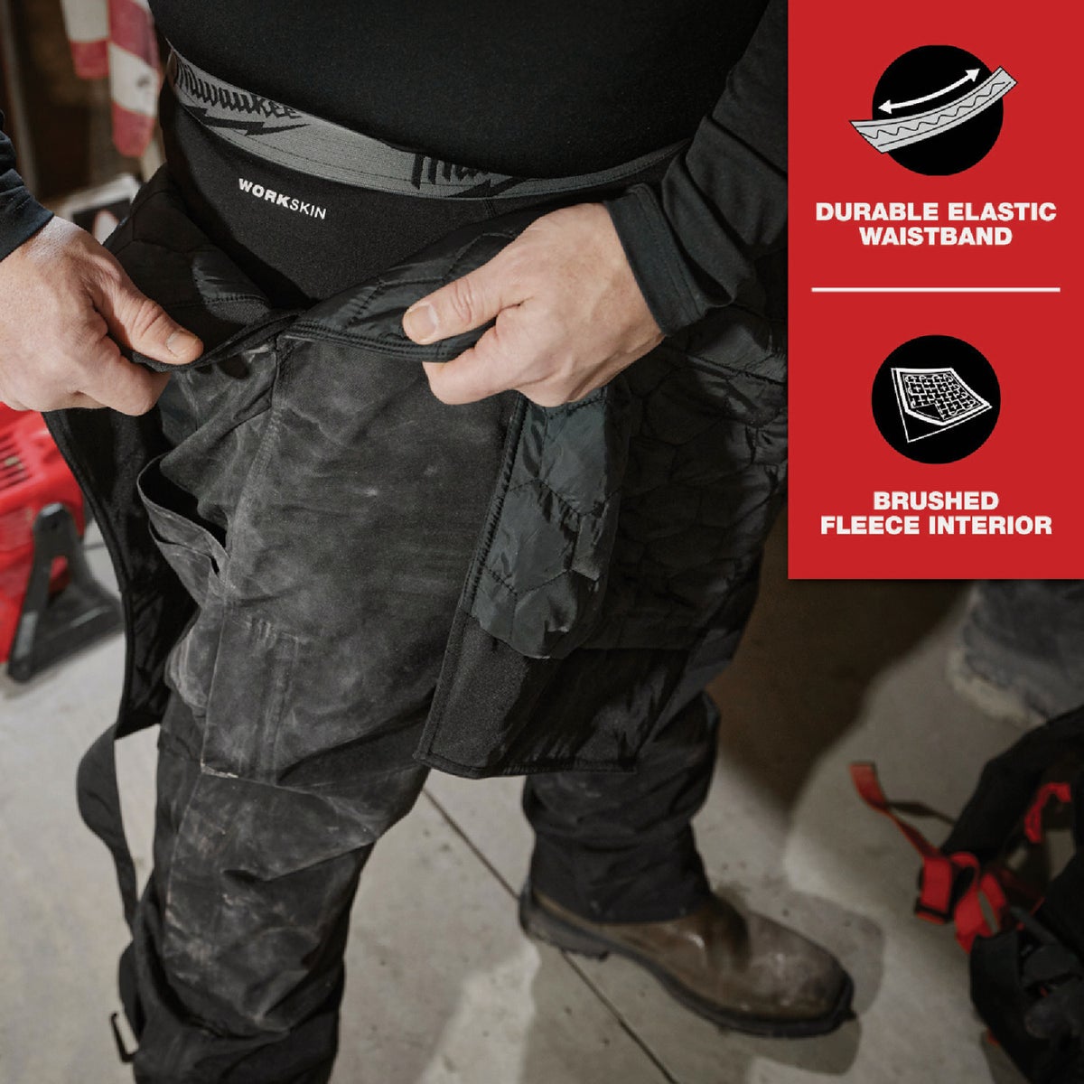 Milwaukee Workskin Men's Large Black Base Layer Pants Image 5