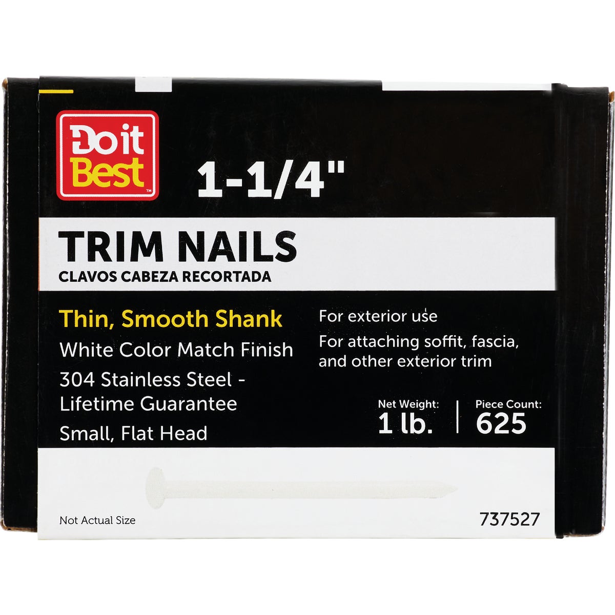 Do it 1-1/4 In. 15 ga White Stainless Steel Trim Nails (649-Count, 1 Lb.) Image 1