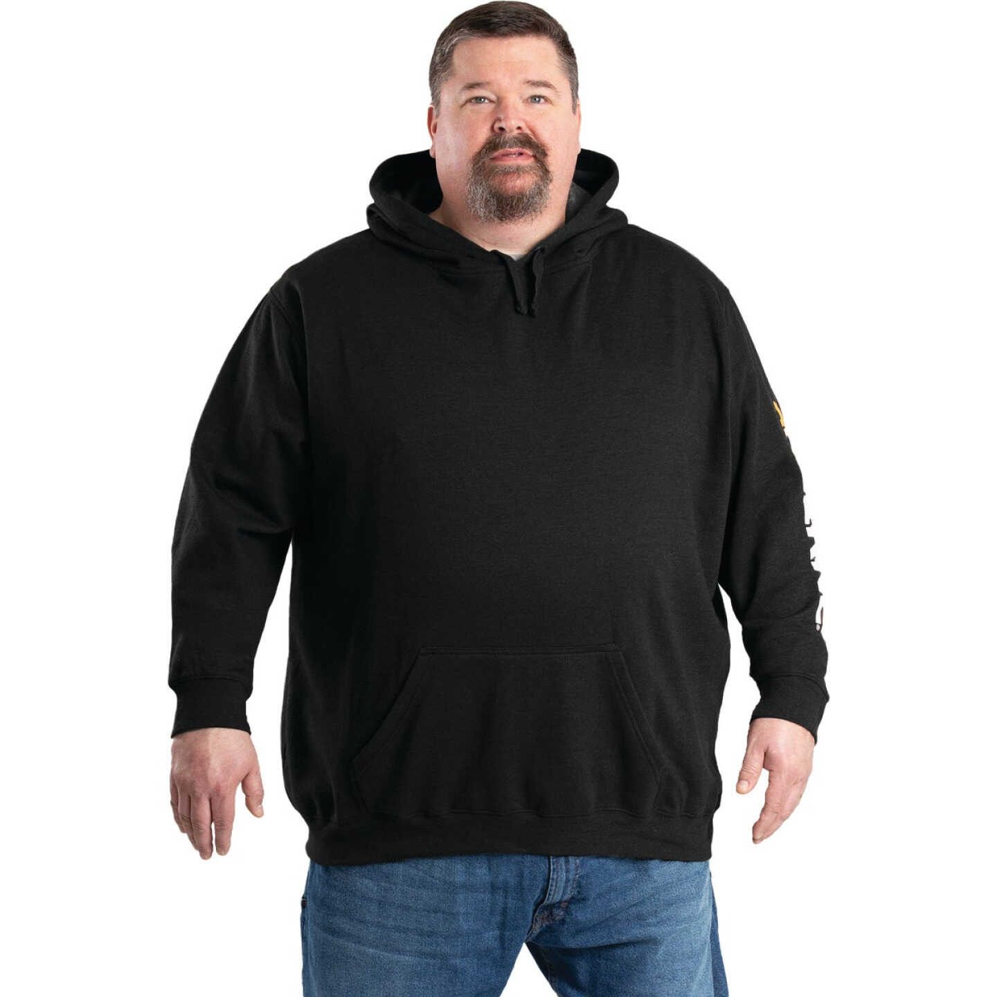 Berne Men's 2XL Regular Black Signature Sleeve Hooded Pullover Sweatshirt Image 1