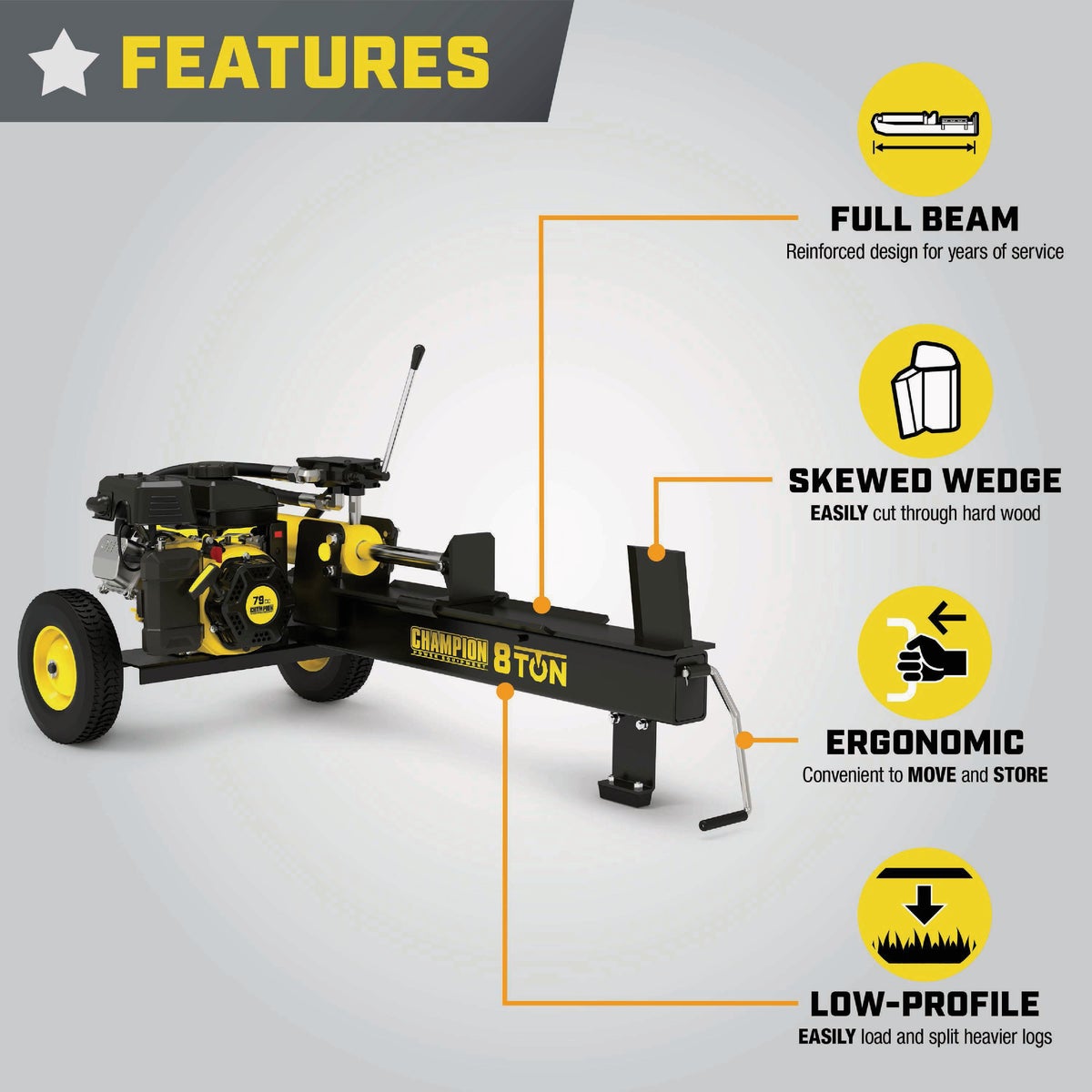 Champion 8-Ton Compact Gas Log Splitter Image 3