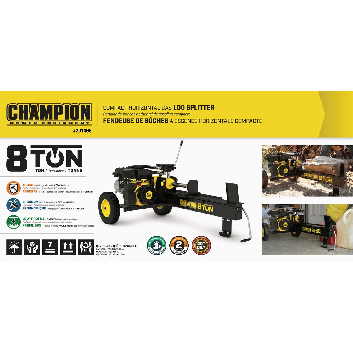 Champion 8-Ton Compact Gas Log Splitter Image 2