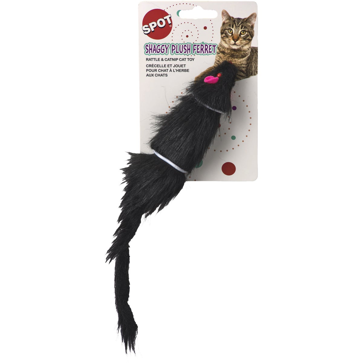 Spot 5 In. Noisy Plush Ferret Cat Toy Image 2