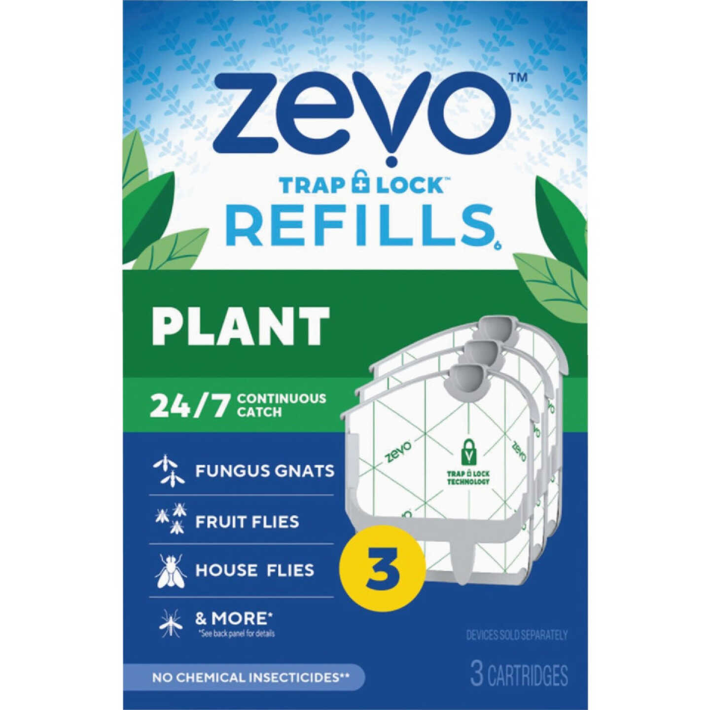 Zevo Indoor Plant Insect Trap Refill Kit (3-Pack) Image 1