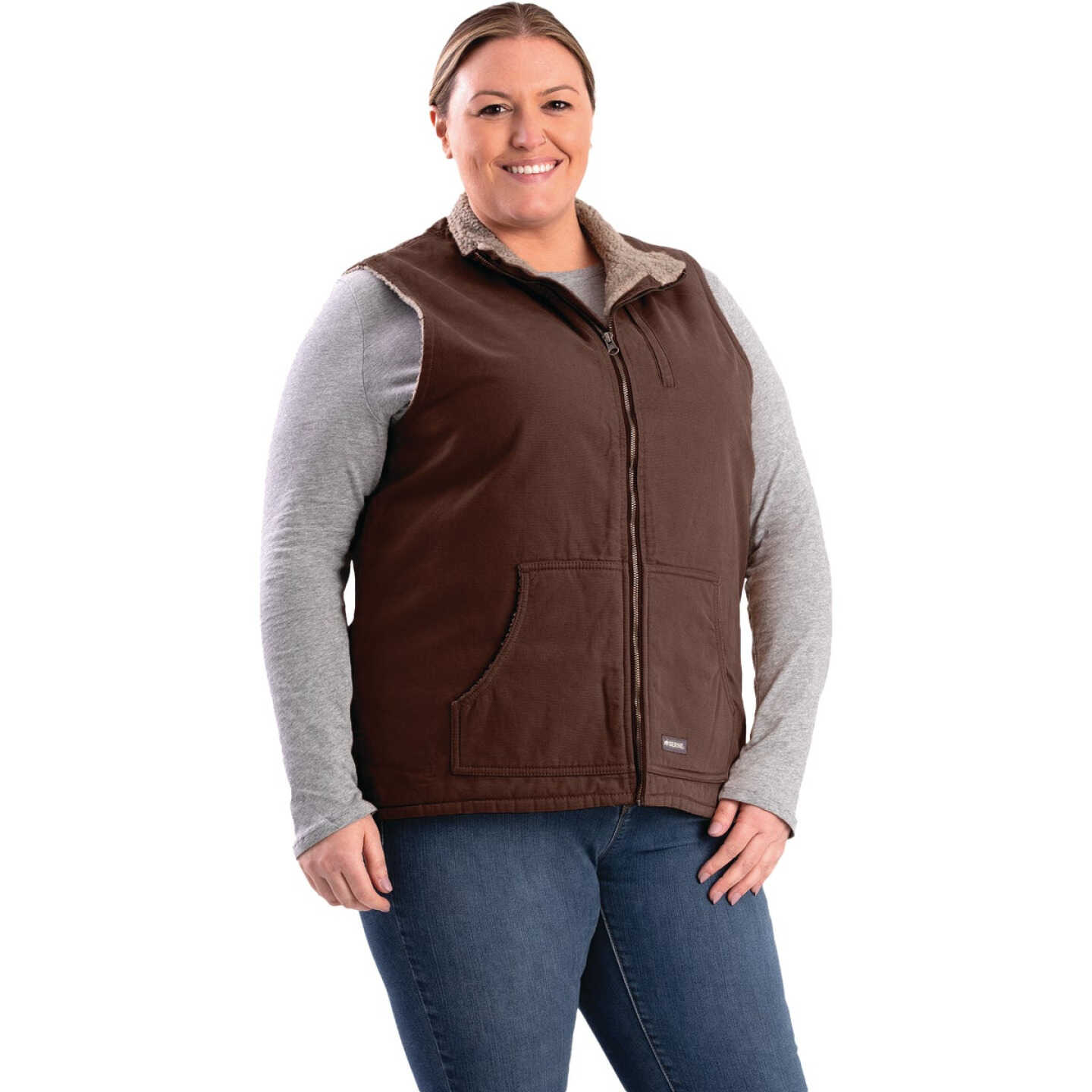 Berne Softstone Women's Large Tuscan Sherpa-Lined Vest Image 1
